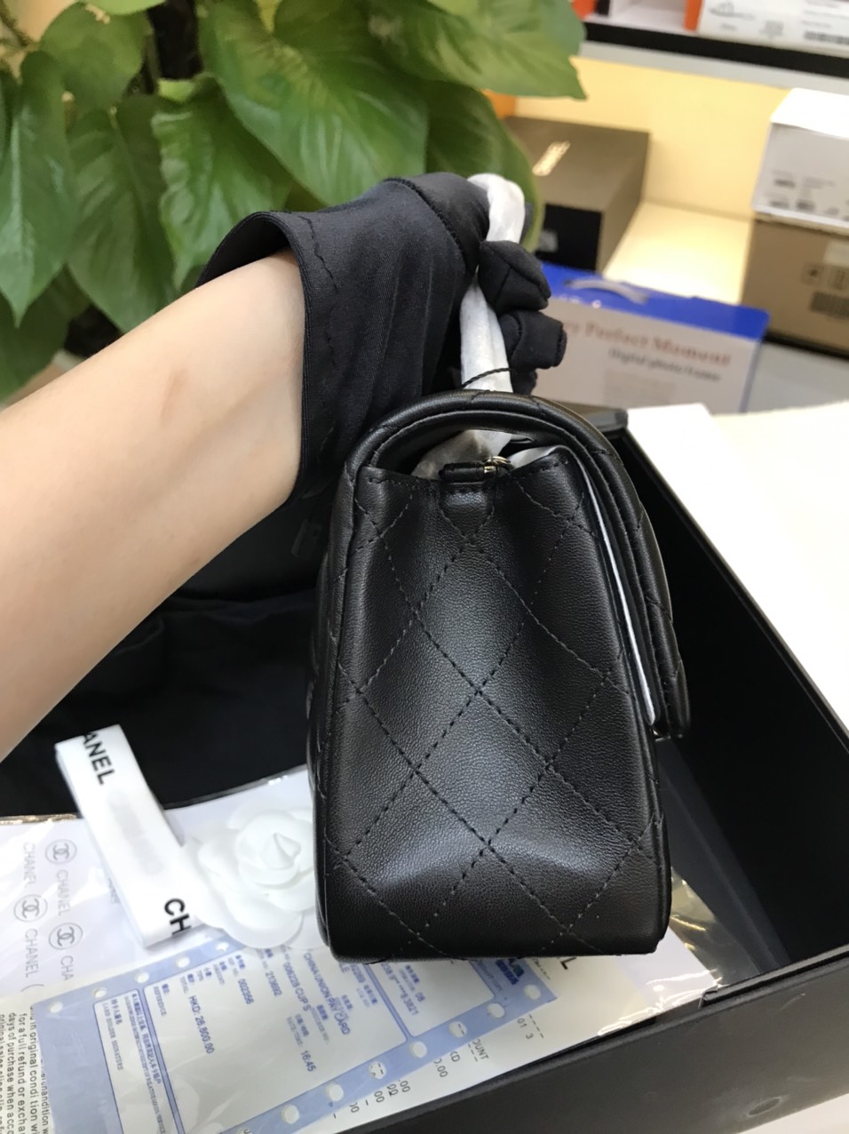 Túi Chanel Classic Flap Mini Màu Đen Khóa Bạc Size 17cm