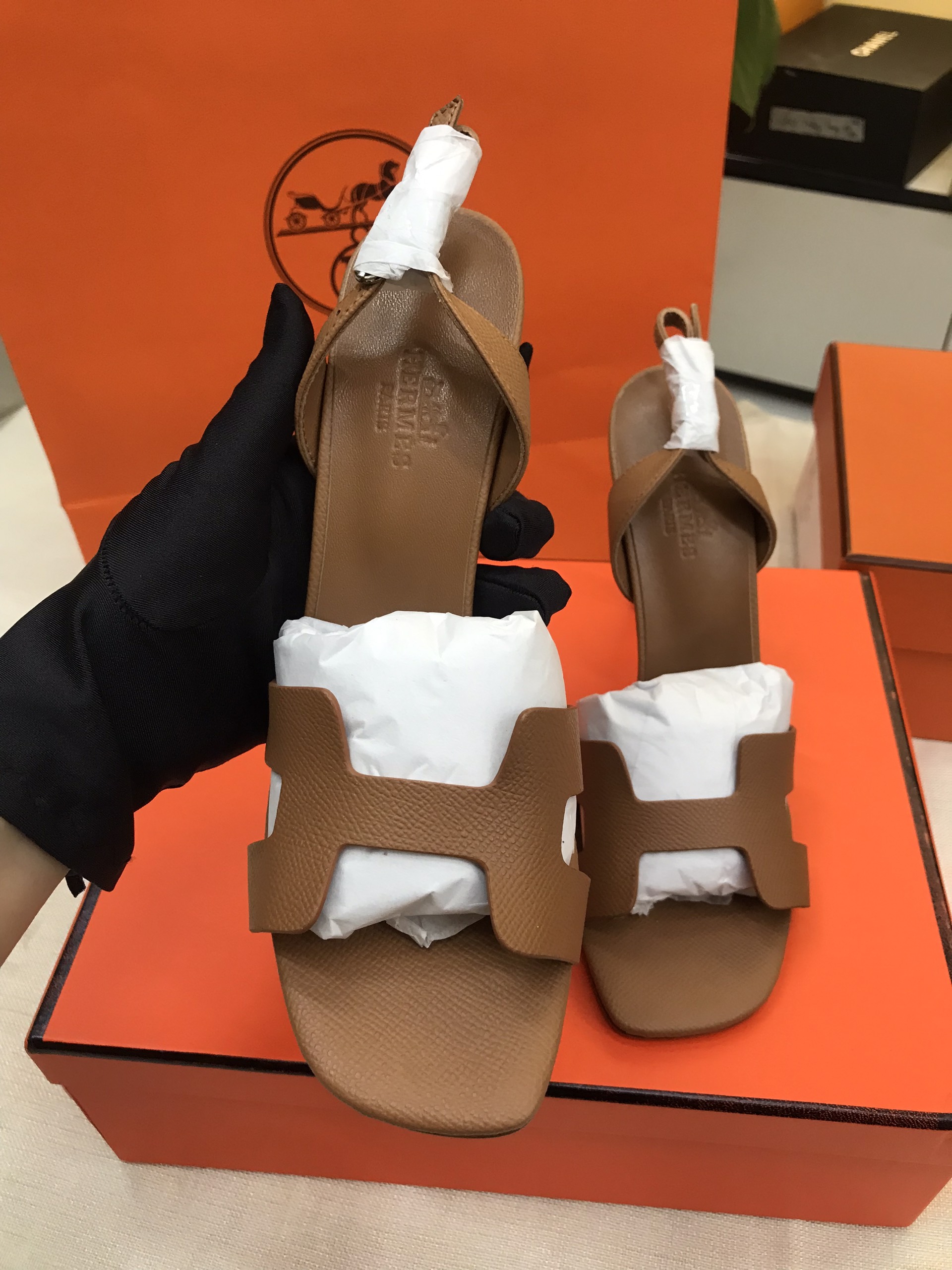 Giày Hermes Sandal Siêu Cấp Màu Nâu Size 37