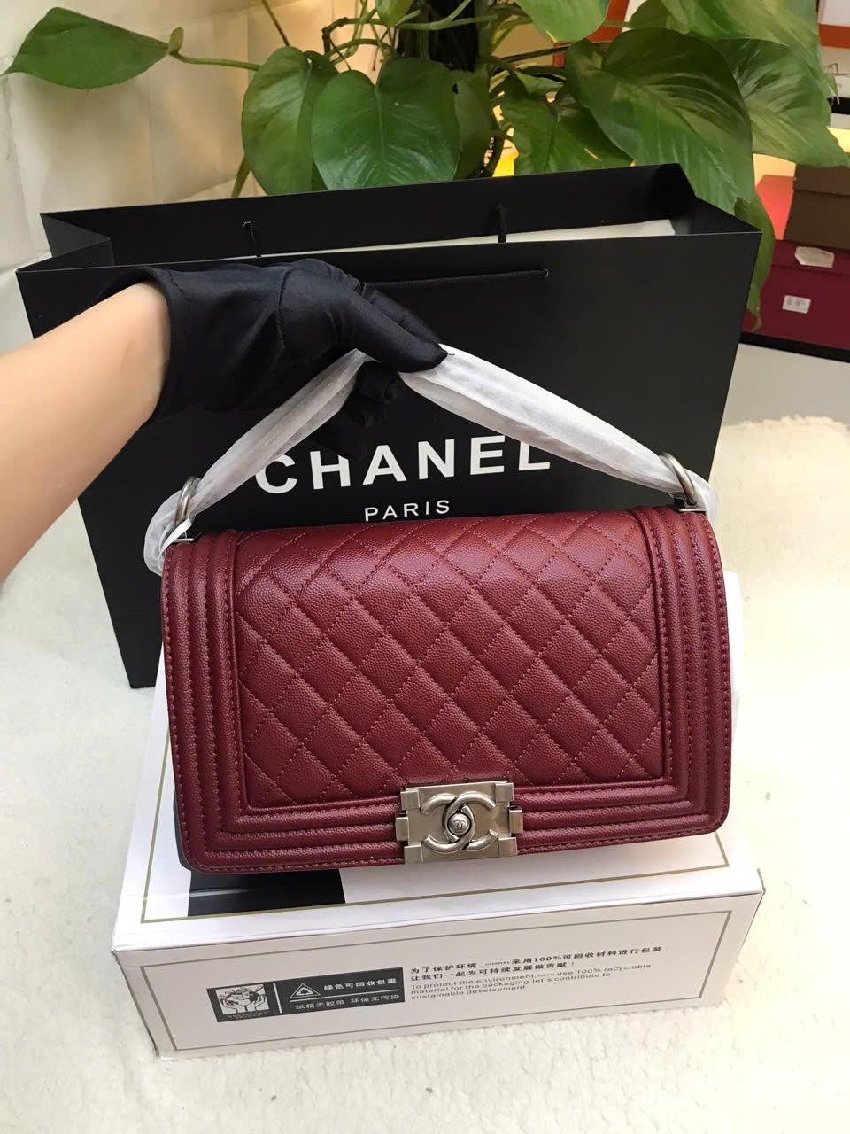 Túi Chanel Boy Red Super Màu Đỏ Size 25cm A67086