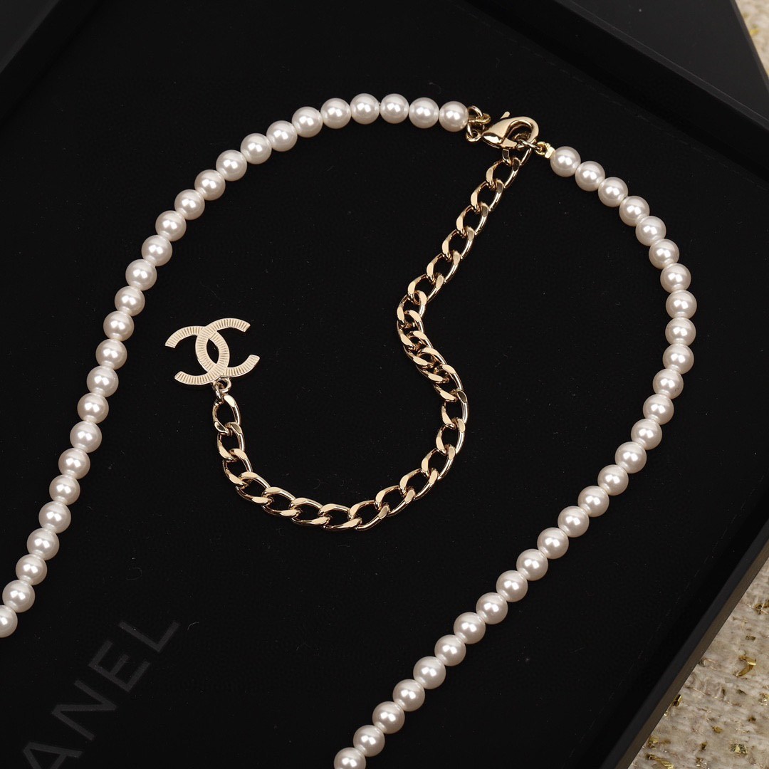 Dây Chuyền Chanel Siêu Cấp Ngọc Trai Mặt Hoa Trà