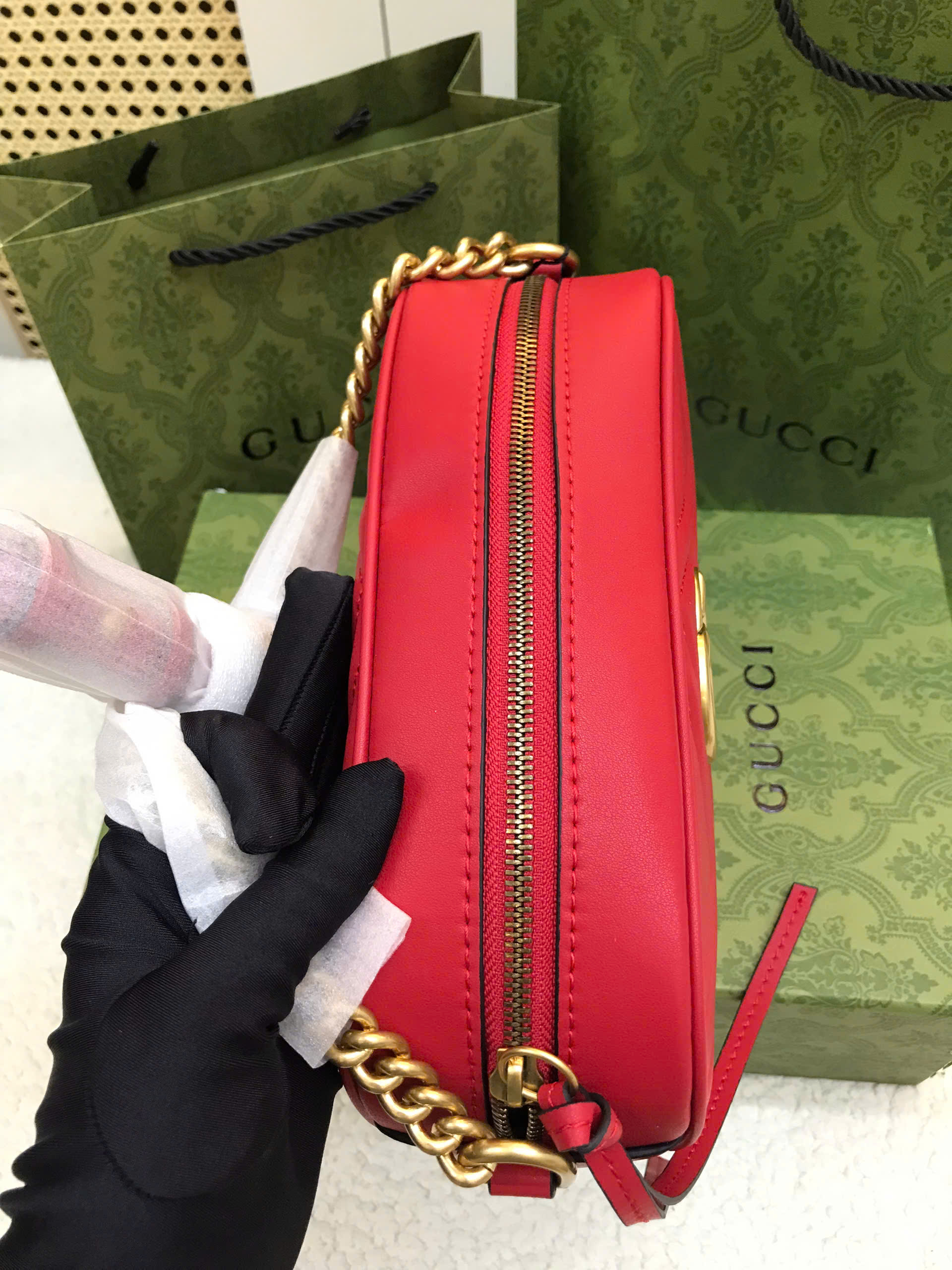 Túi Gucci GG Marmont Red Super Màu Đỏ Size 24cm 447632