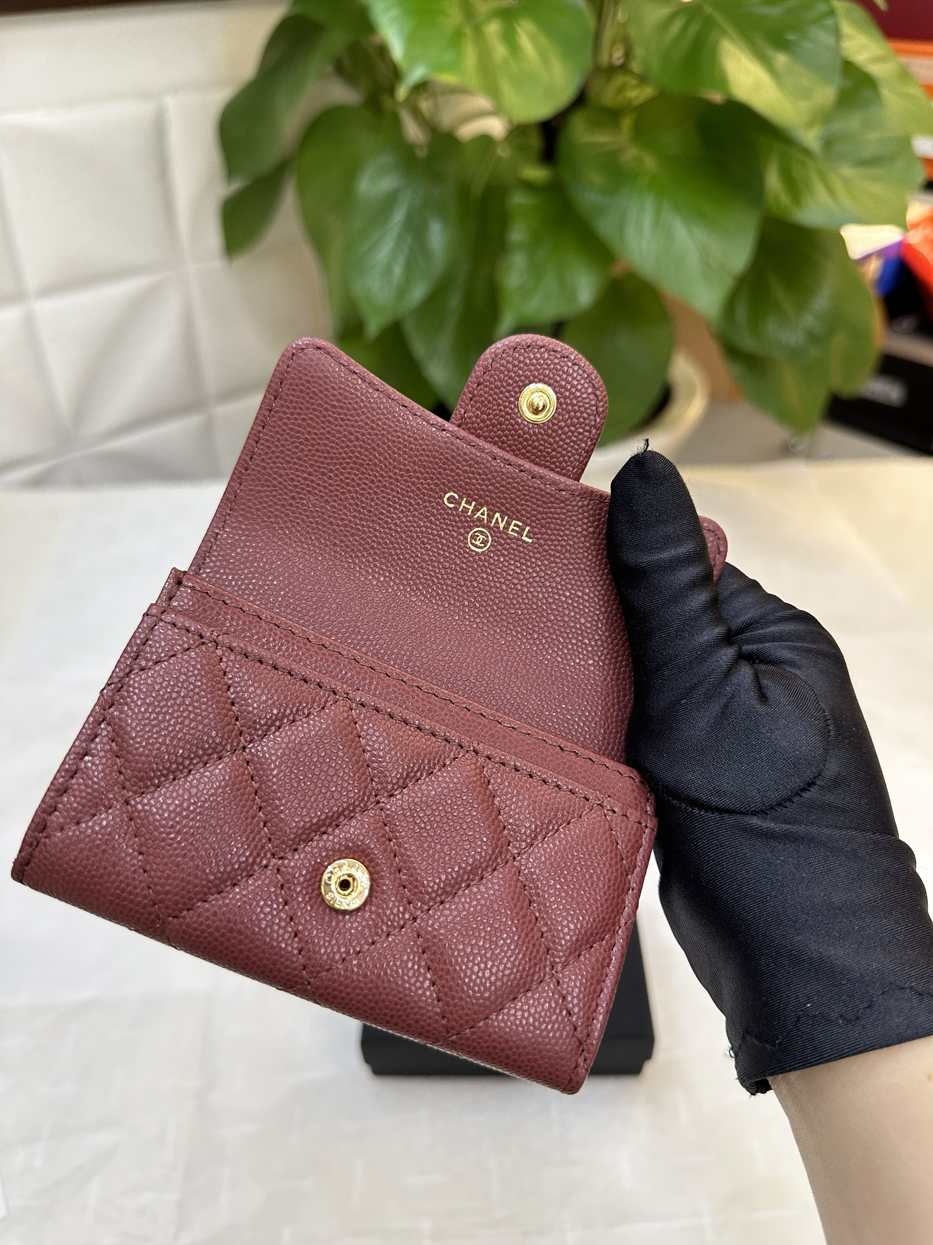 Ví Chanel Classic Card Holder Red Siêu Cấp Màu Đỏ Size 11cm