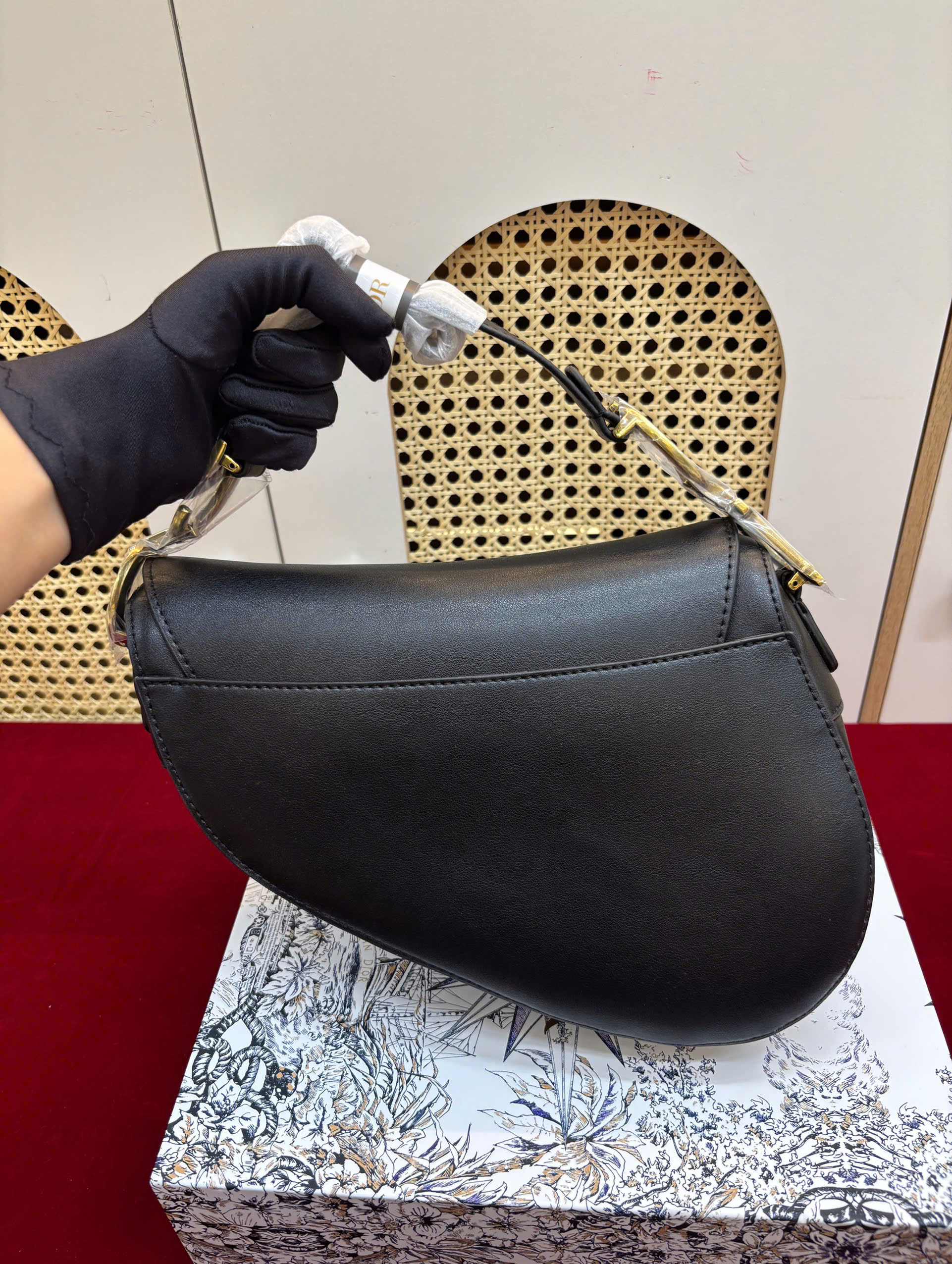 Túi Xách Dior Saddle Bag With Strap Super Màu Đen Size 25.5cm