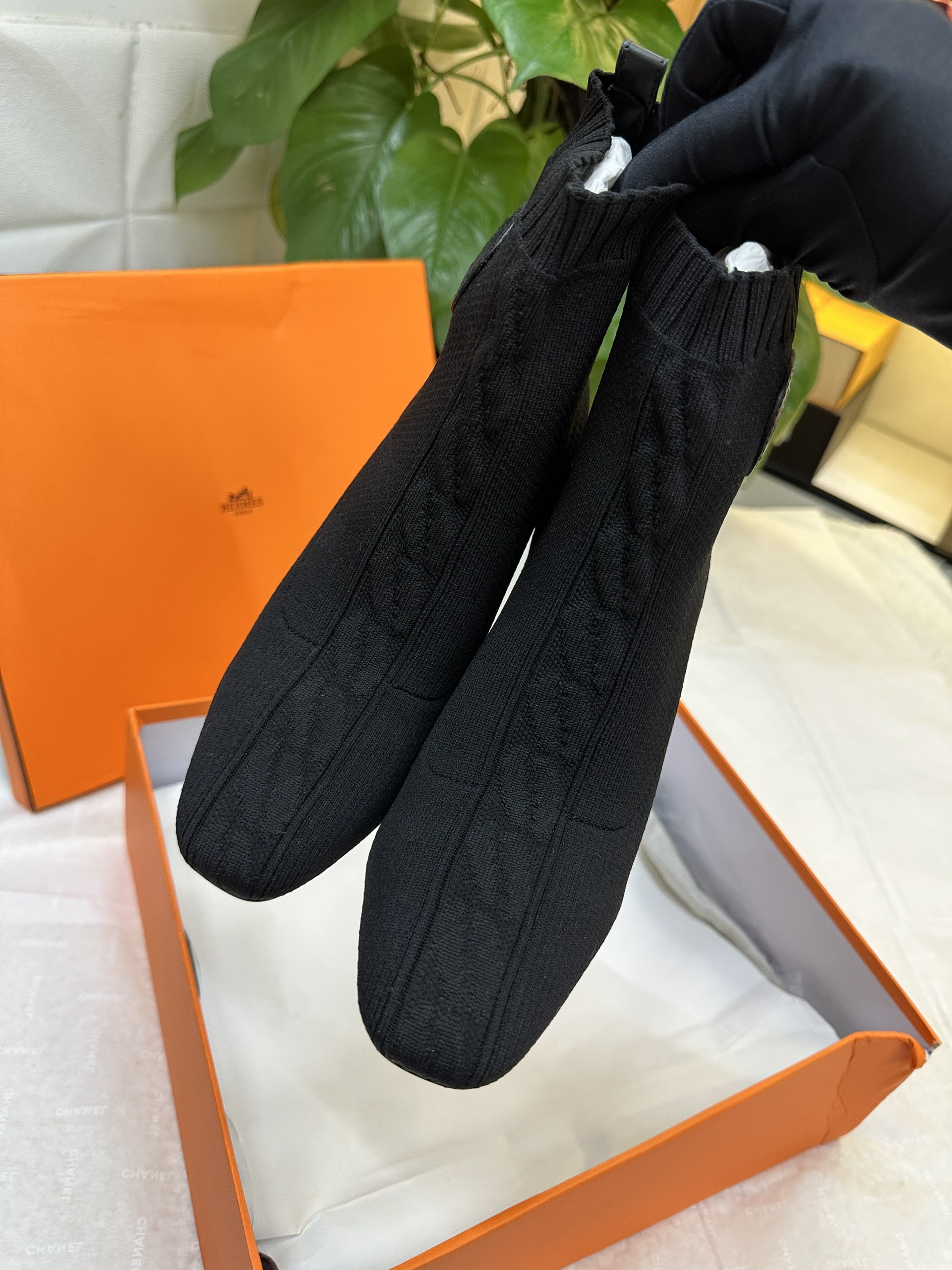 Giày Hermes Jenna 90 Ankle Boot Black Siêu Cấp Size 36