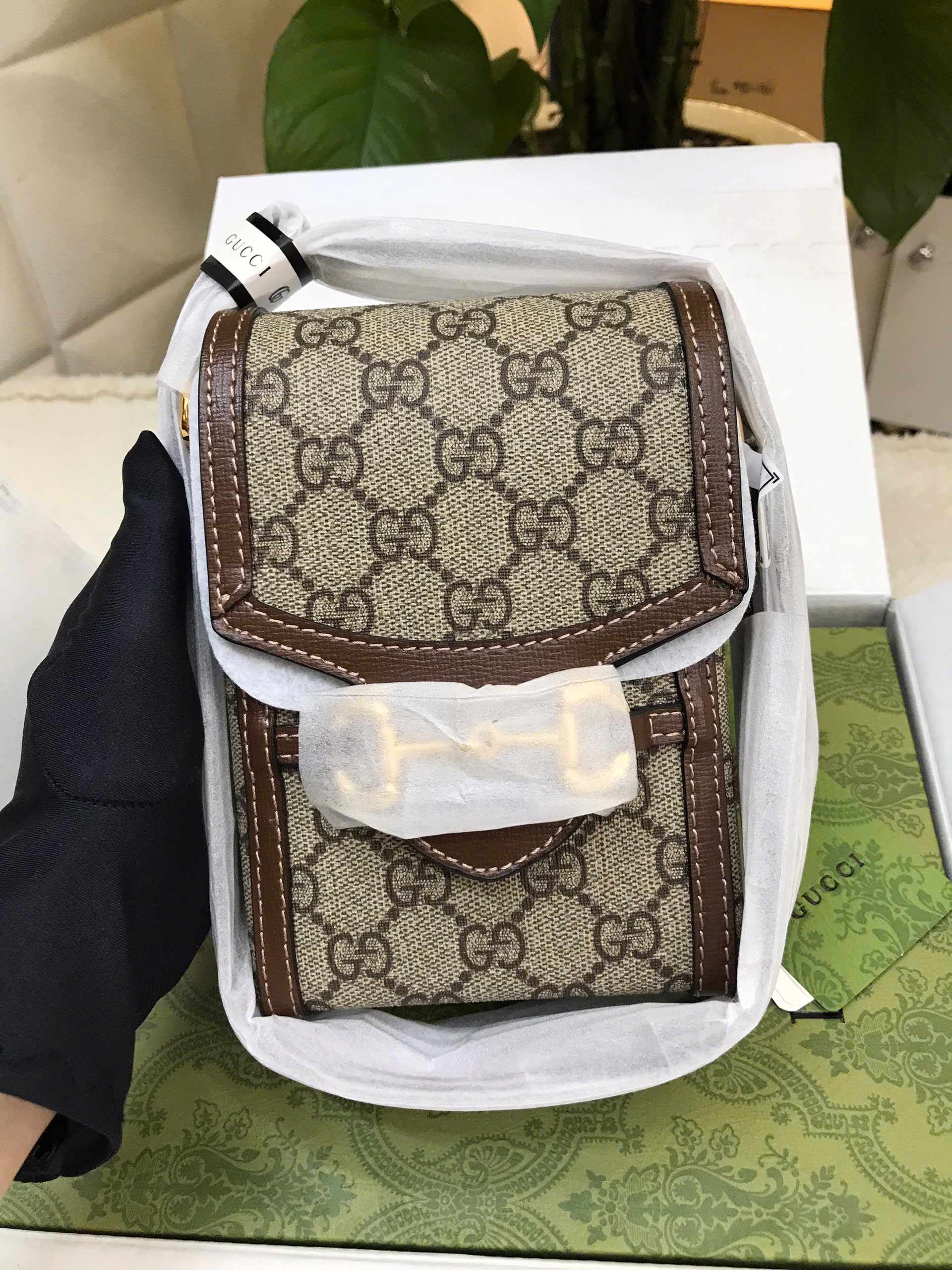 Túi Gucci Horsebit 1955 Mini Bag Super Màu Nâu Size 17cm