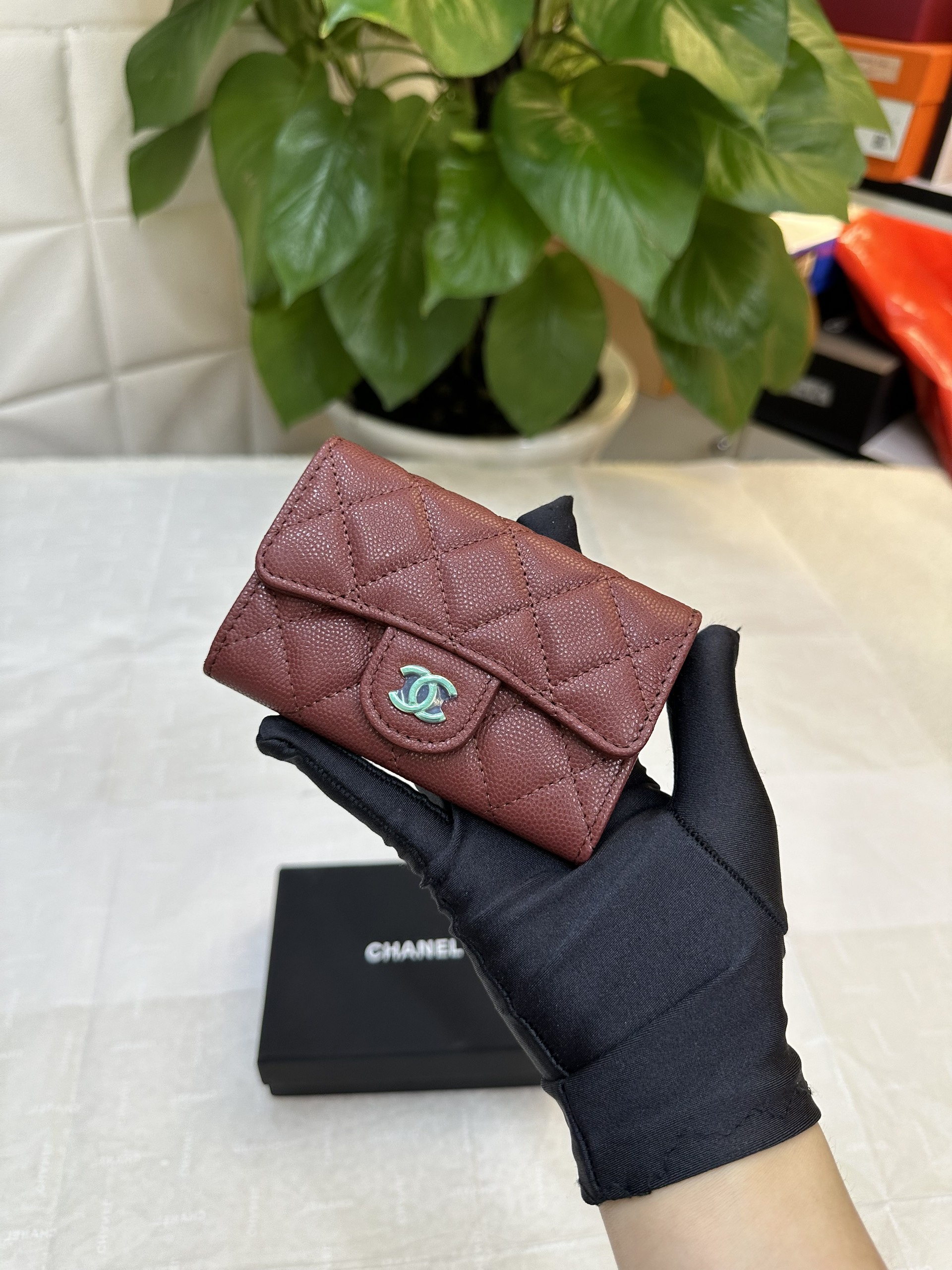 Ví Chanel Classic Card Holder Red Siêu Cấp Màu Đỏ Size 11cm