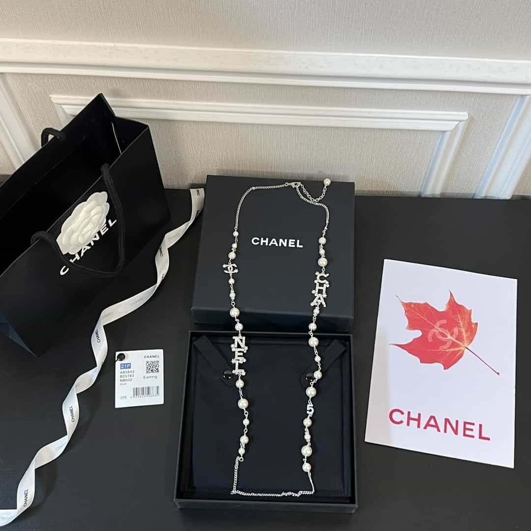 Vòng Cổ Chanel Ngọc Trai Siêu Cấp Chữ Chanel Full Box