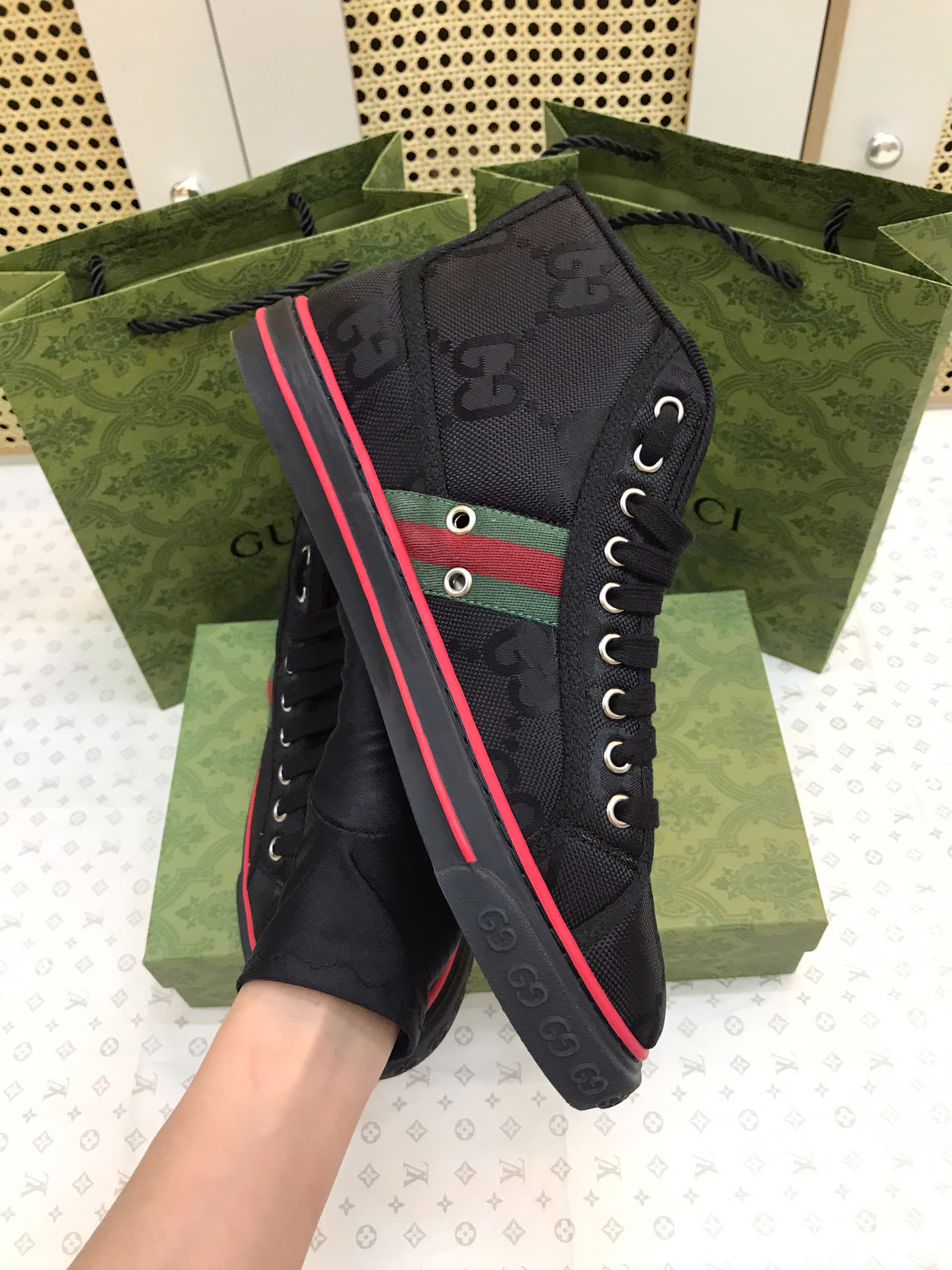 Giày Gucci Off The Grid High Black Siêu Cấp Size 8 Men