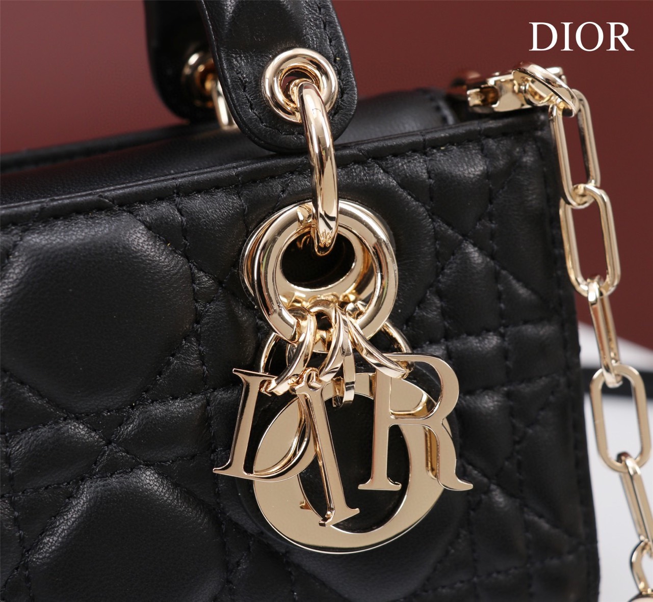 Túi Xách Dior Siêu Cấp Lady D-Joy-Micro Màu Đen Size 16.5 * 6 * 10cm 05402