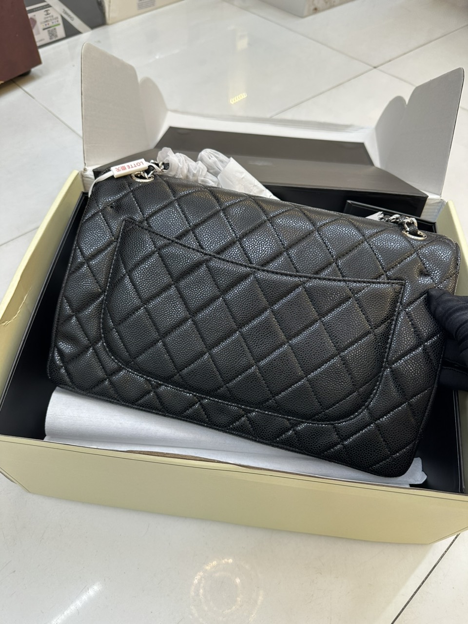 Túi Xách Chanel Classic Da Hạt Super Khóa Bạc Size 30cm