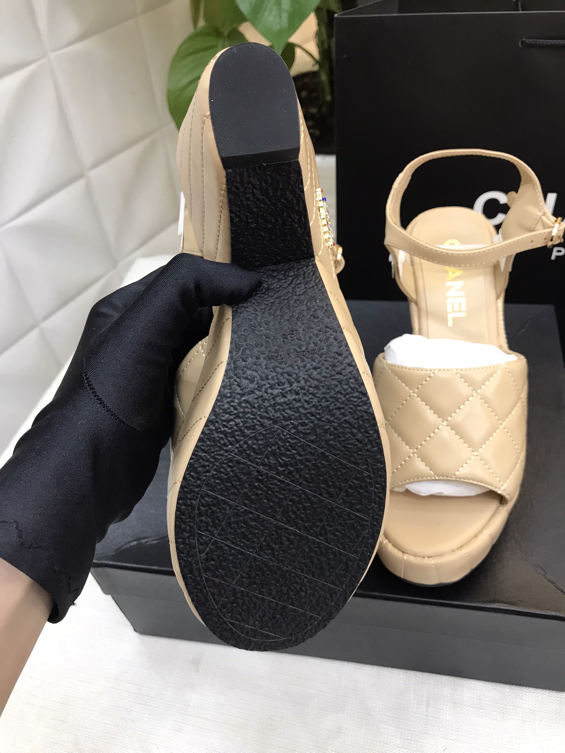 Giày Chanel Sandal Siêu Cấp Màu Nude Size 39