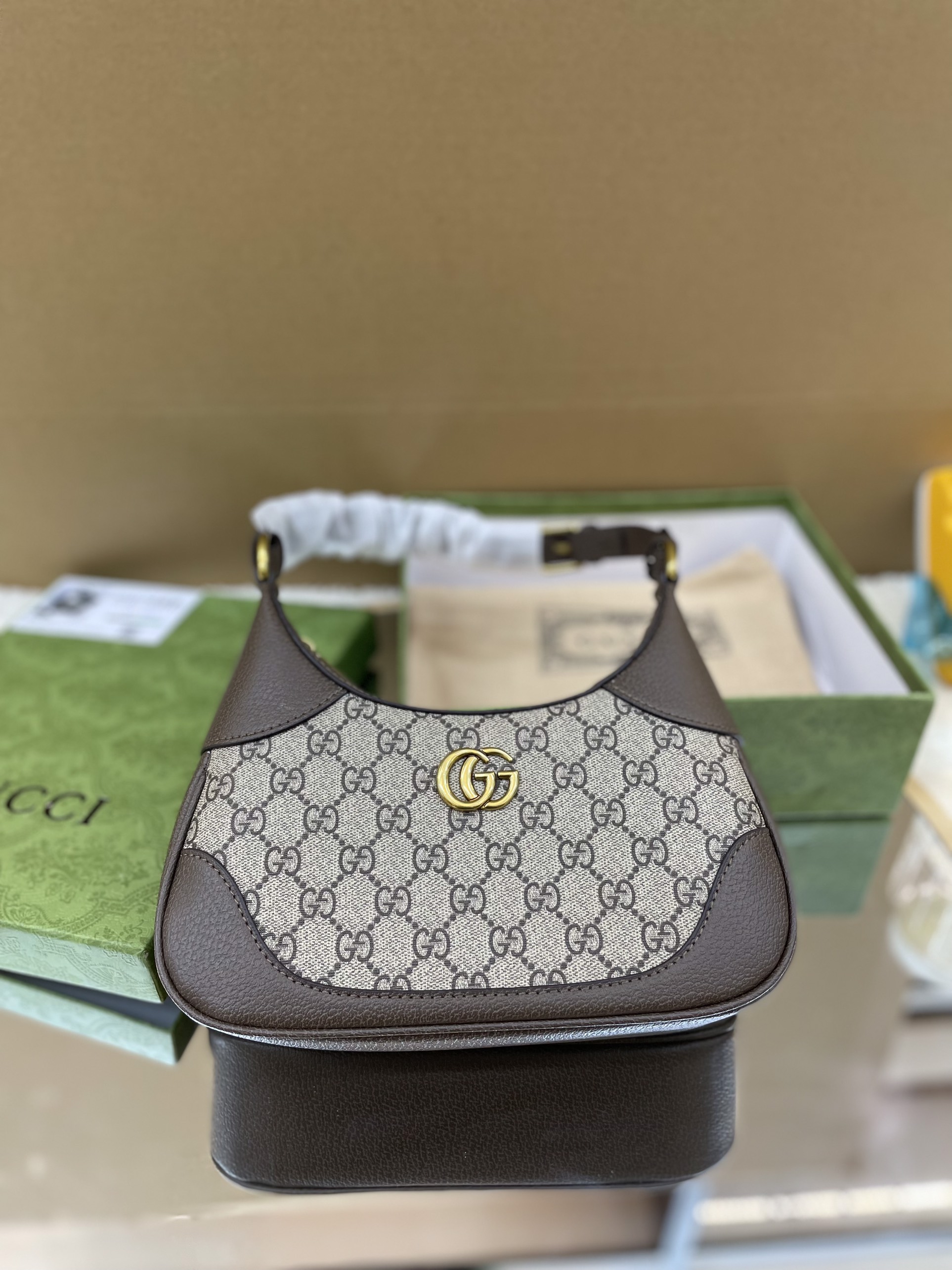 Túi Xách Gucci Aphrodite Khóa Kéo Super logo GC Size 25cm Full Box