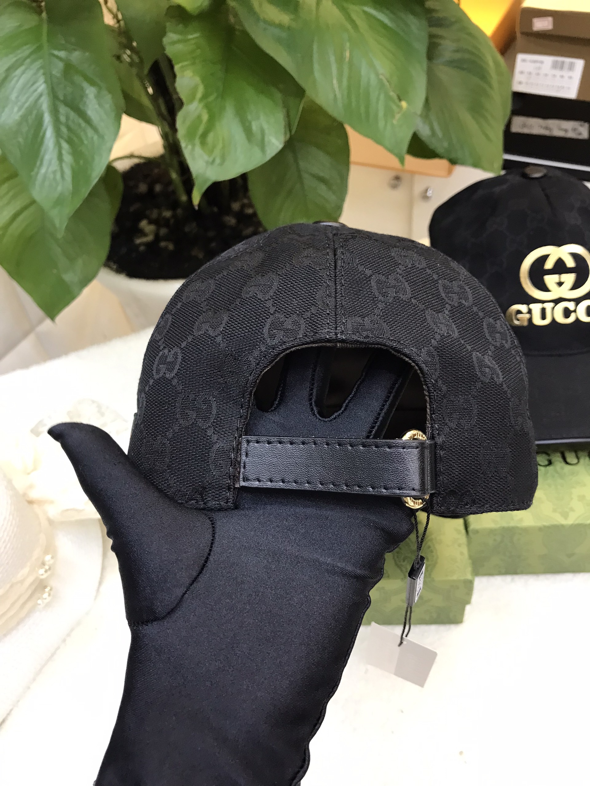 Mũ Gucci Original GG Canvas Baseball With Web Black Siêu Cấp