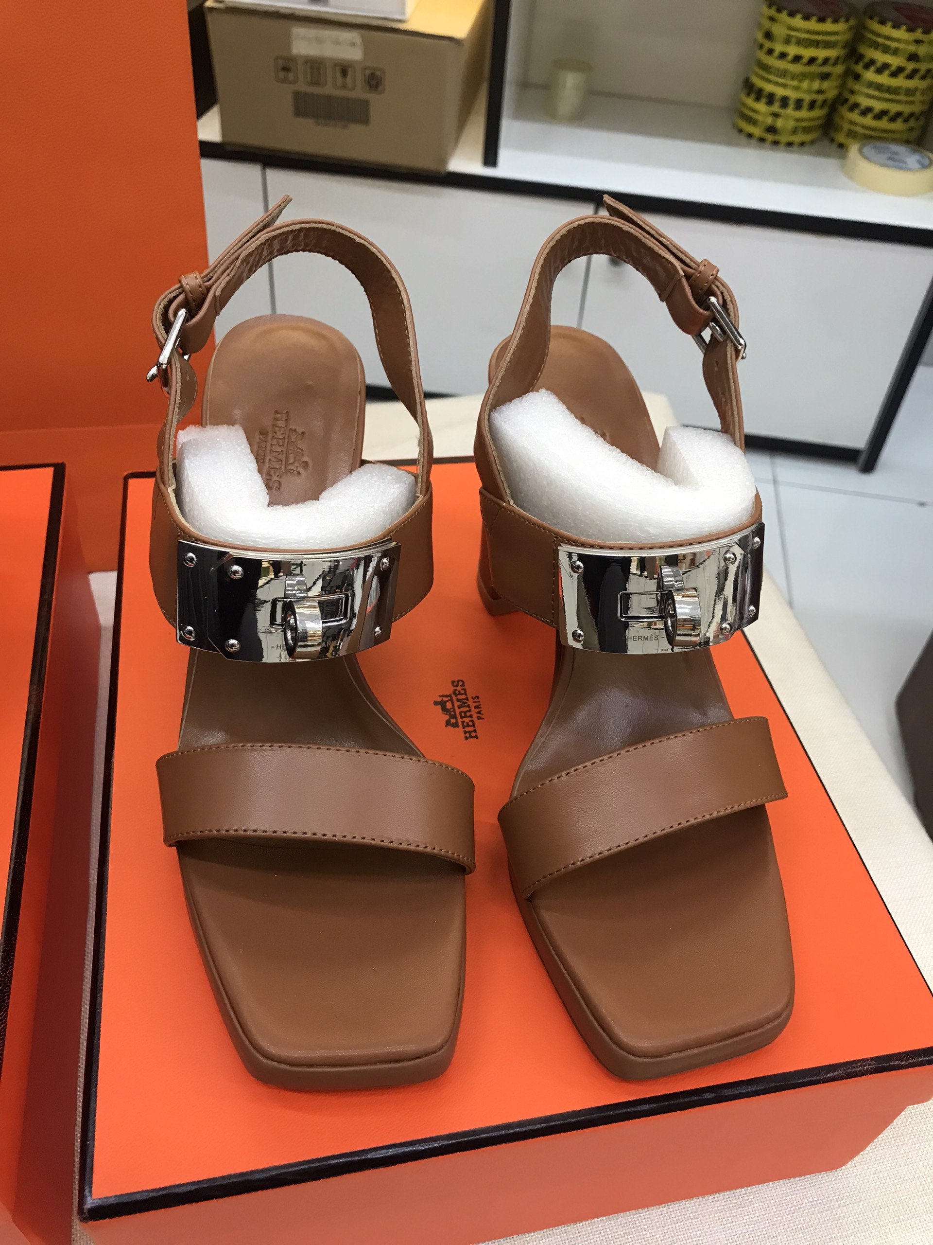 Giày Hermes Ilona 90 Sandal Siêu Cấp Màu Đen Size 39