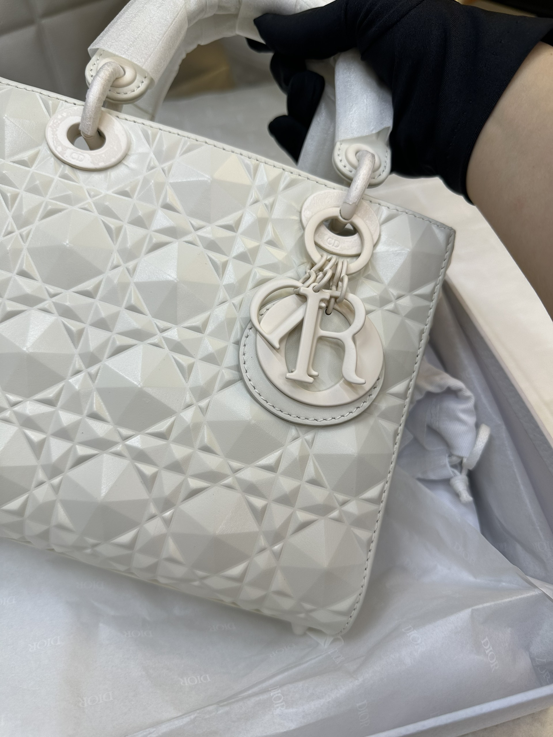 Túi Dior Small Lady My ABCDIOR Diamond Bag White Vip Size 20cm