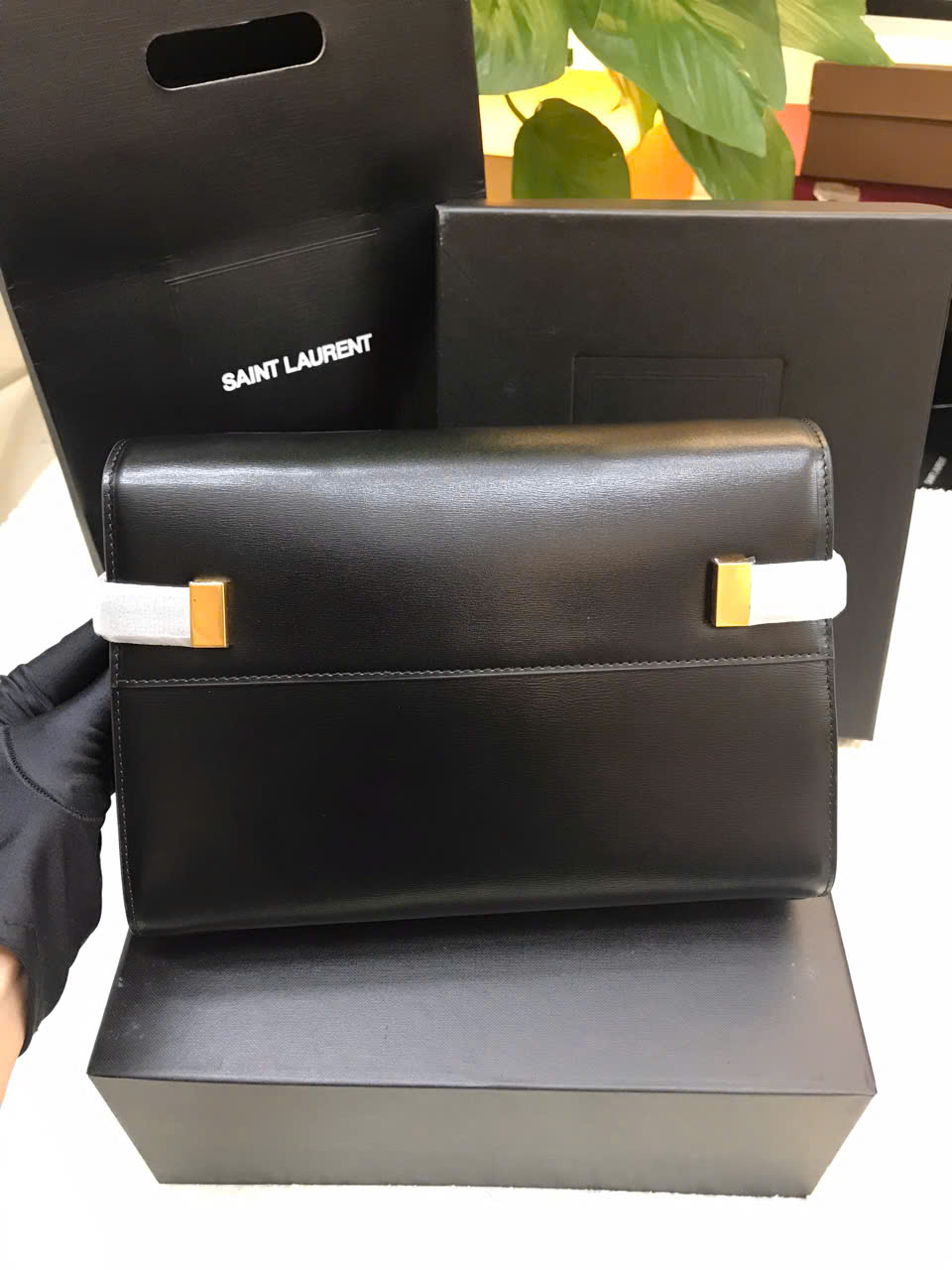 Túi YSL Manhattan Small In Box Saint Laurent Bag Vip Màu Đen Size 24cm