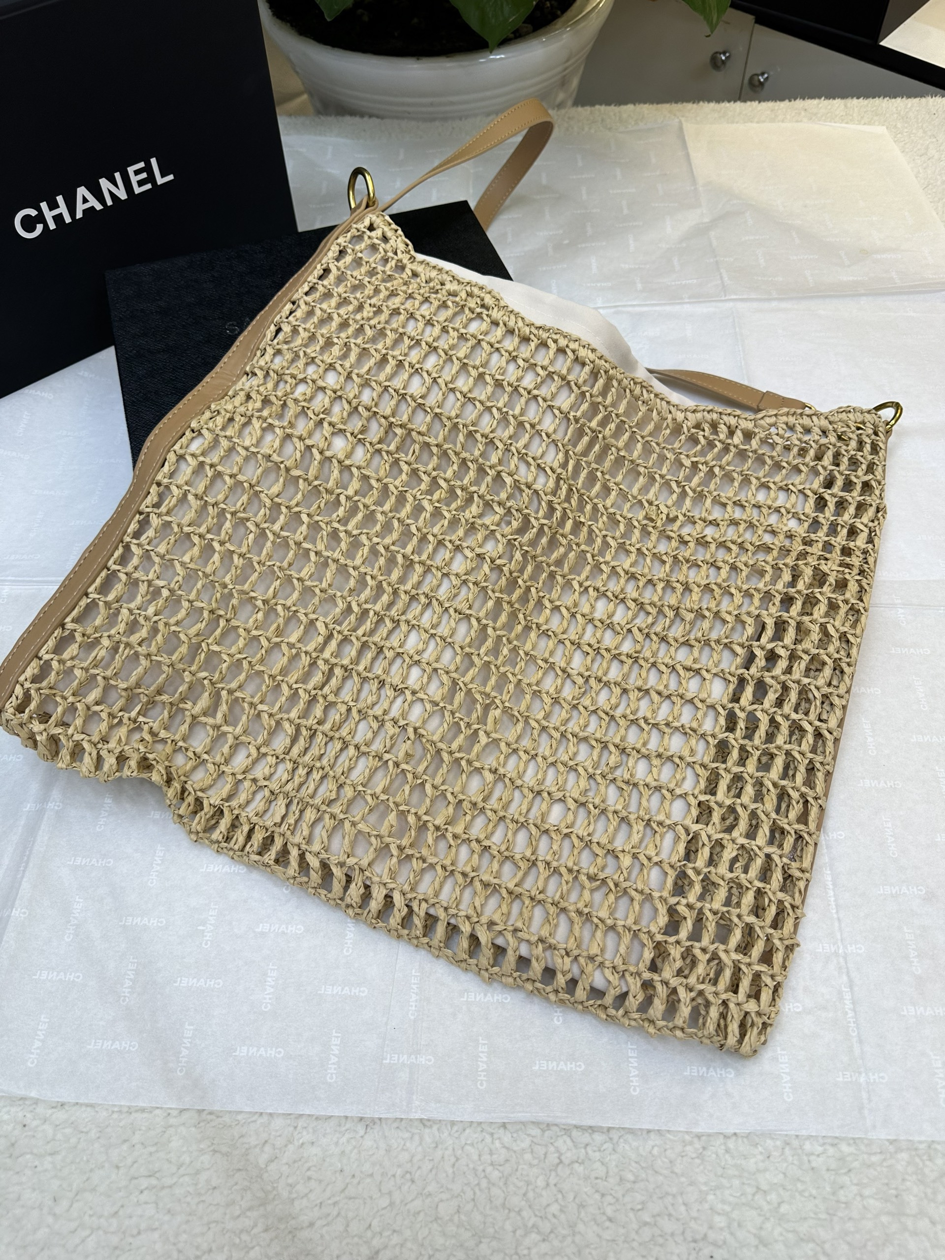 Túi YSL Oxalis Bag in Raffia Macramé Super Màu Vàng