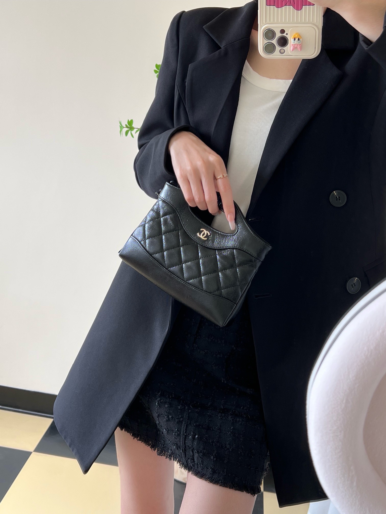 Túi Chanel 24C 31 Mini Nano Bag Super Màu Đen Size 21cm