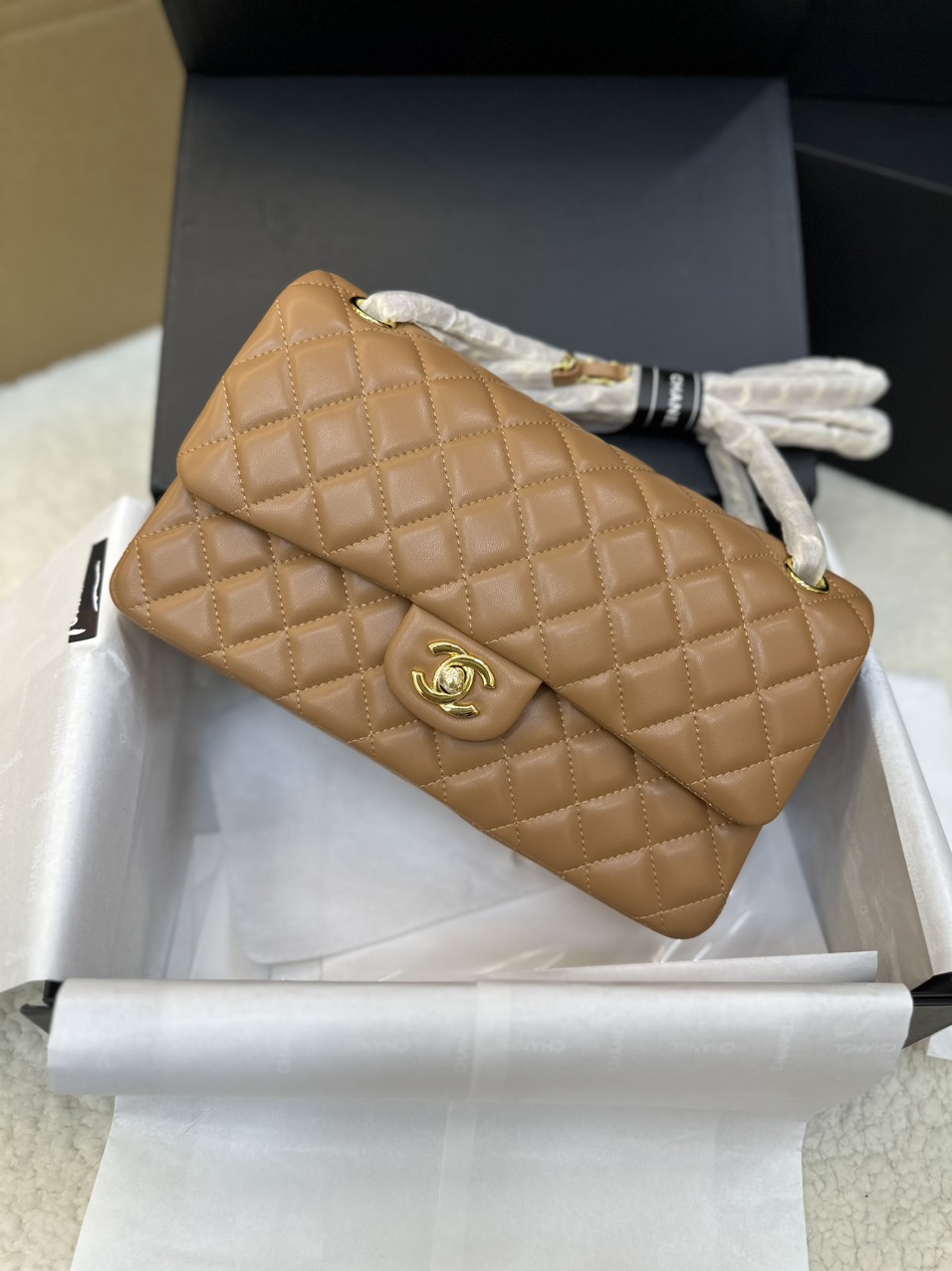 Túi Xách Chanel Classic Flap Màu Nâu Size 25cm