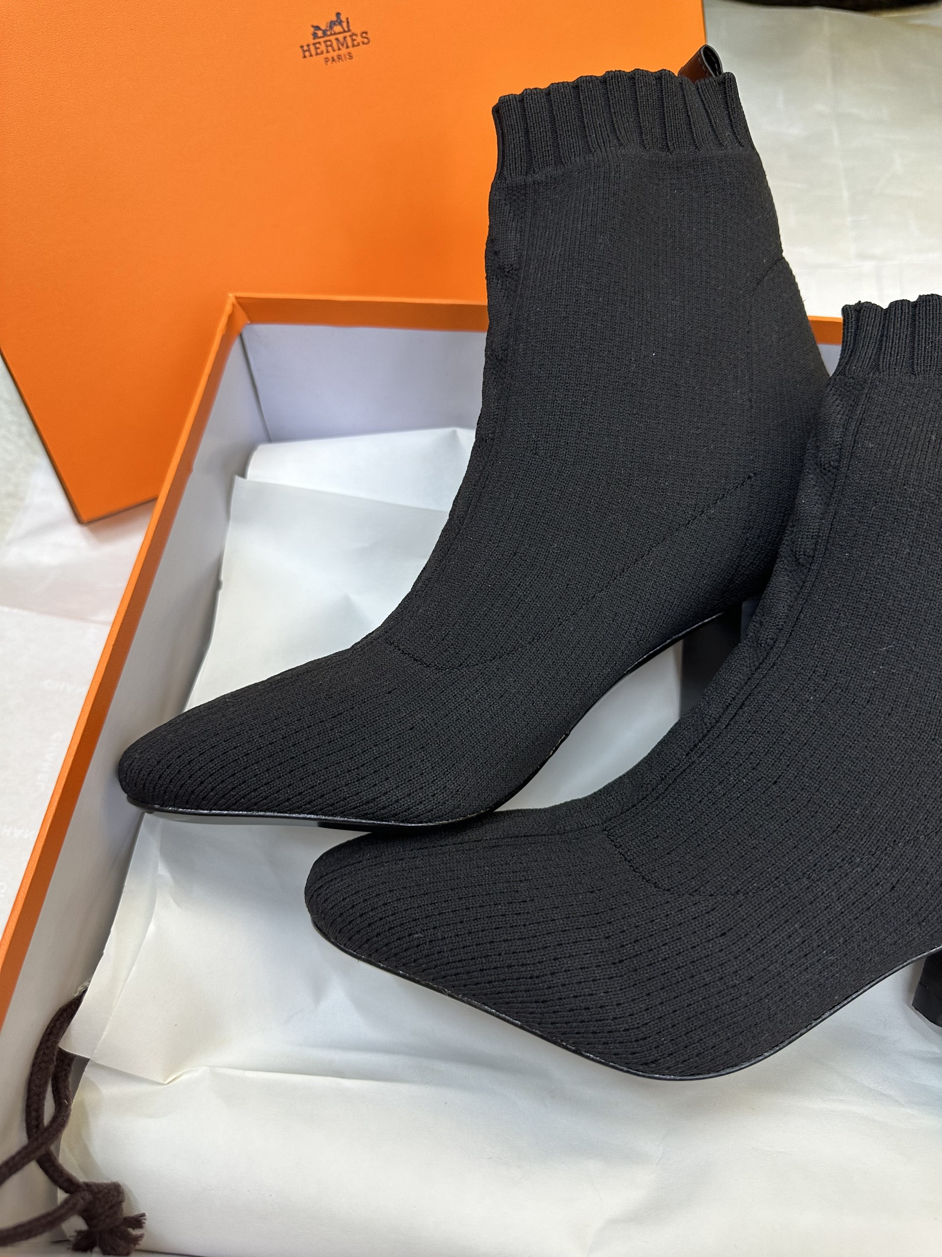 Giày Hermes Jenna 90 Ankle Boot Black Siêu Cấp Size 36