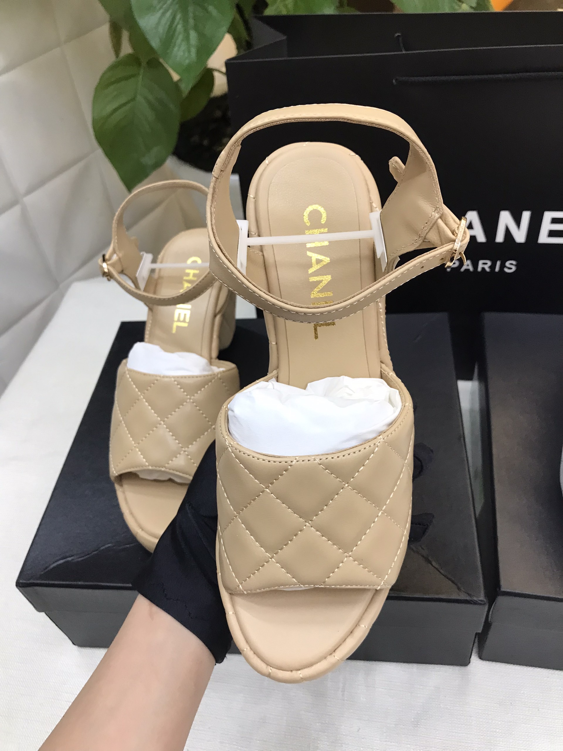 Giày Chanel Sandal Siêu Cấp Màu Nude Size 39