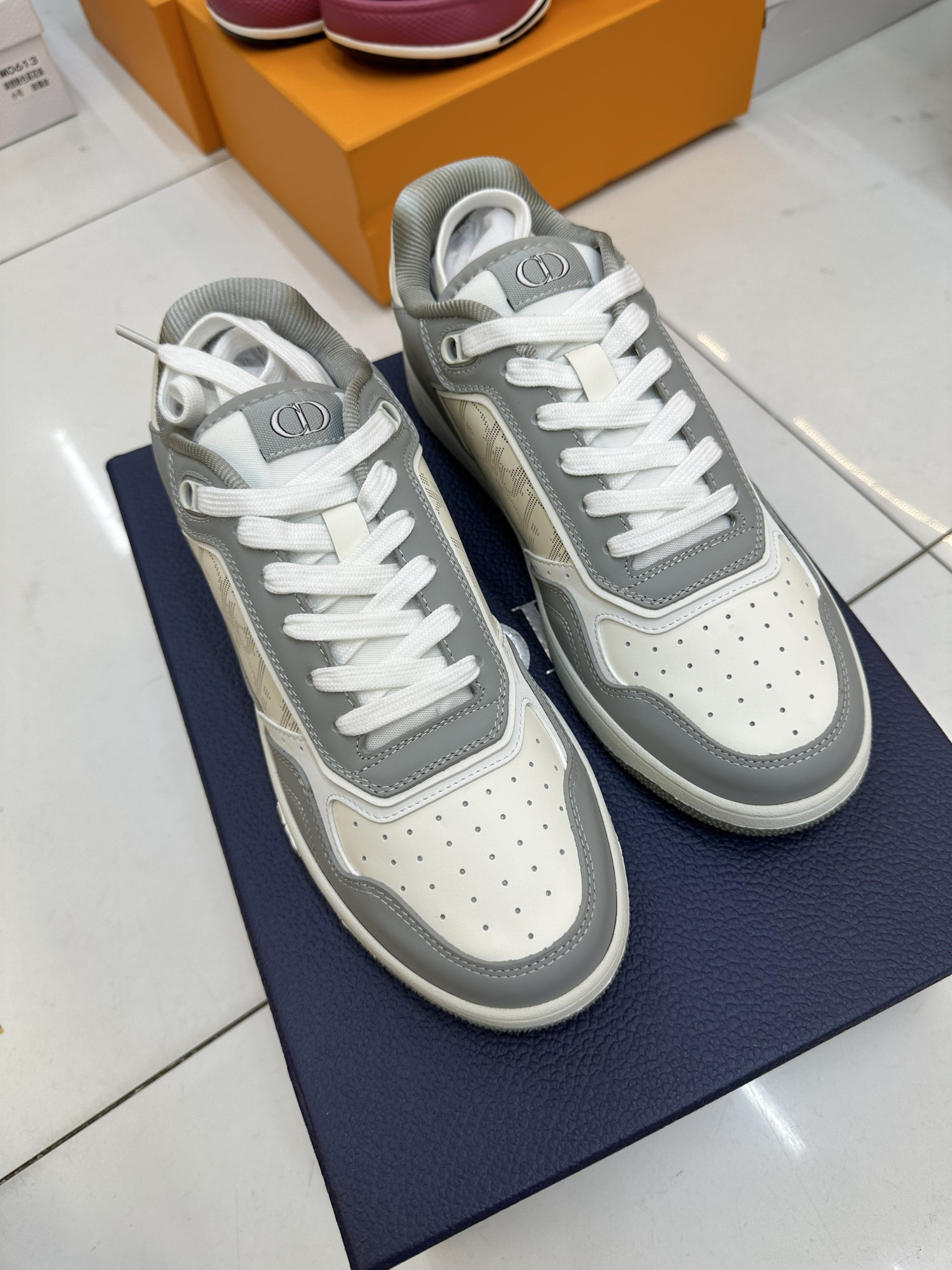 Giày Dior B27 Low-Top Sneaker Màu Xám Size 42