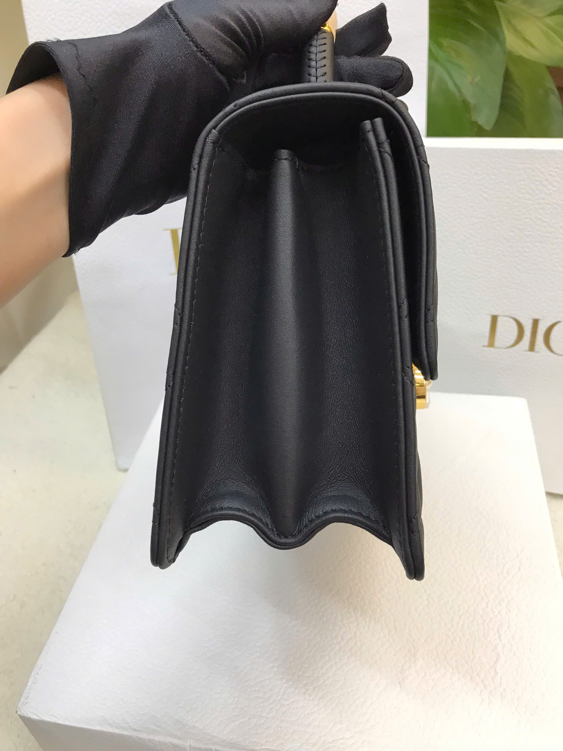 Túi Medium Dior Ange Bag Trench Blacjk Macrocannage Lambskin Vip Màu Đen Size 26cm