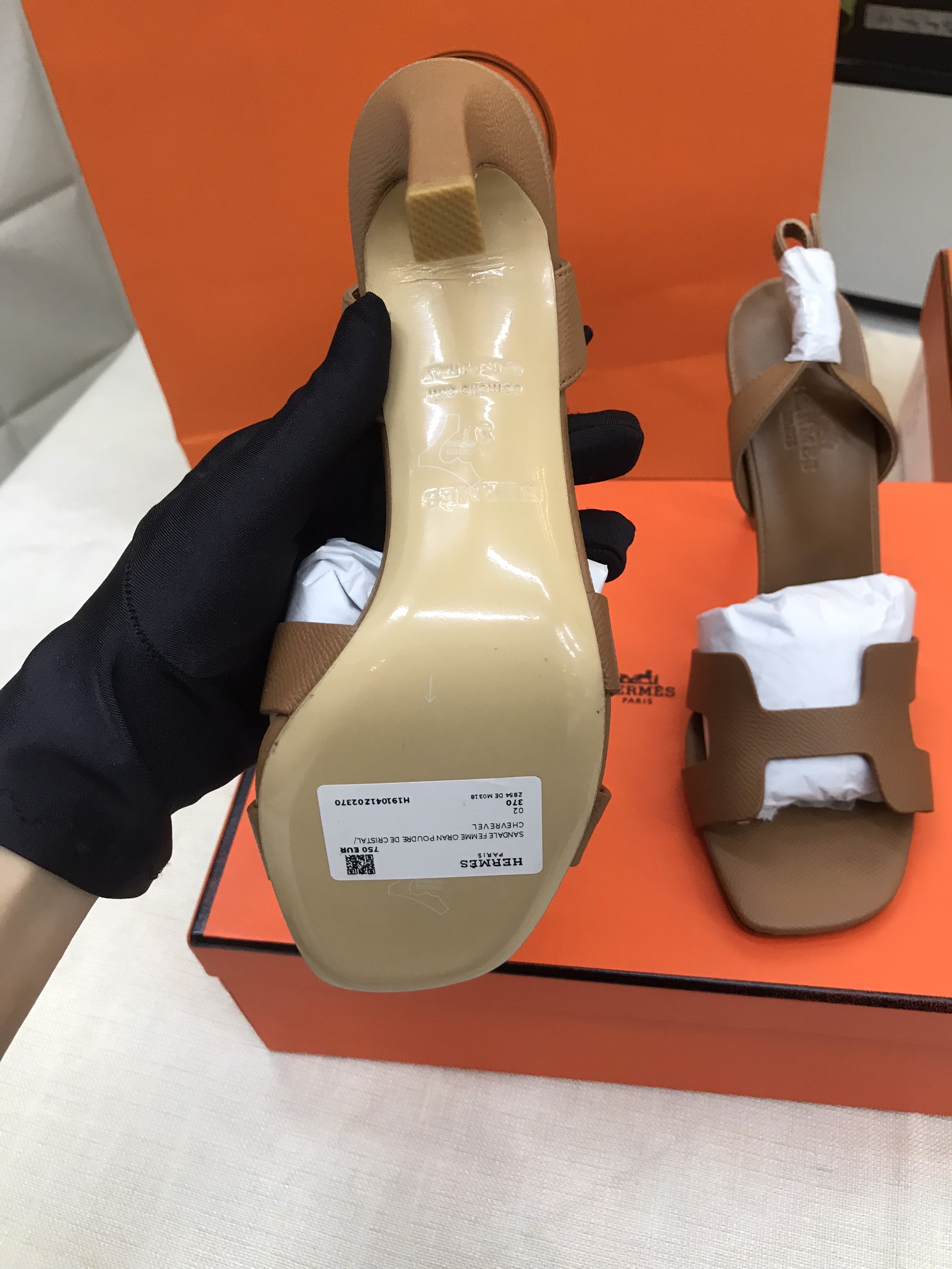 Giày Hermes Sandal Siêu Cấp Màu Nâu Size 37