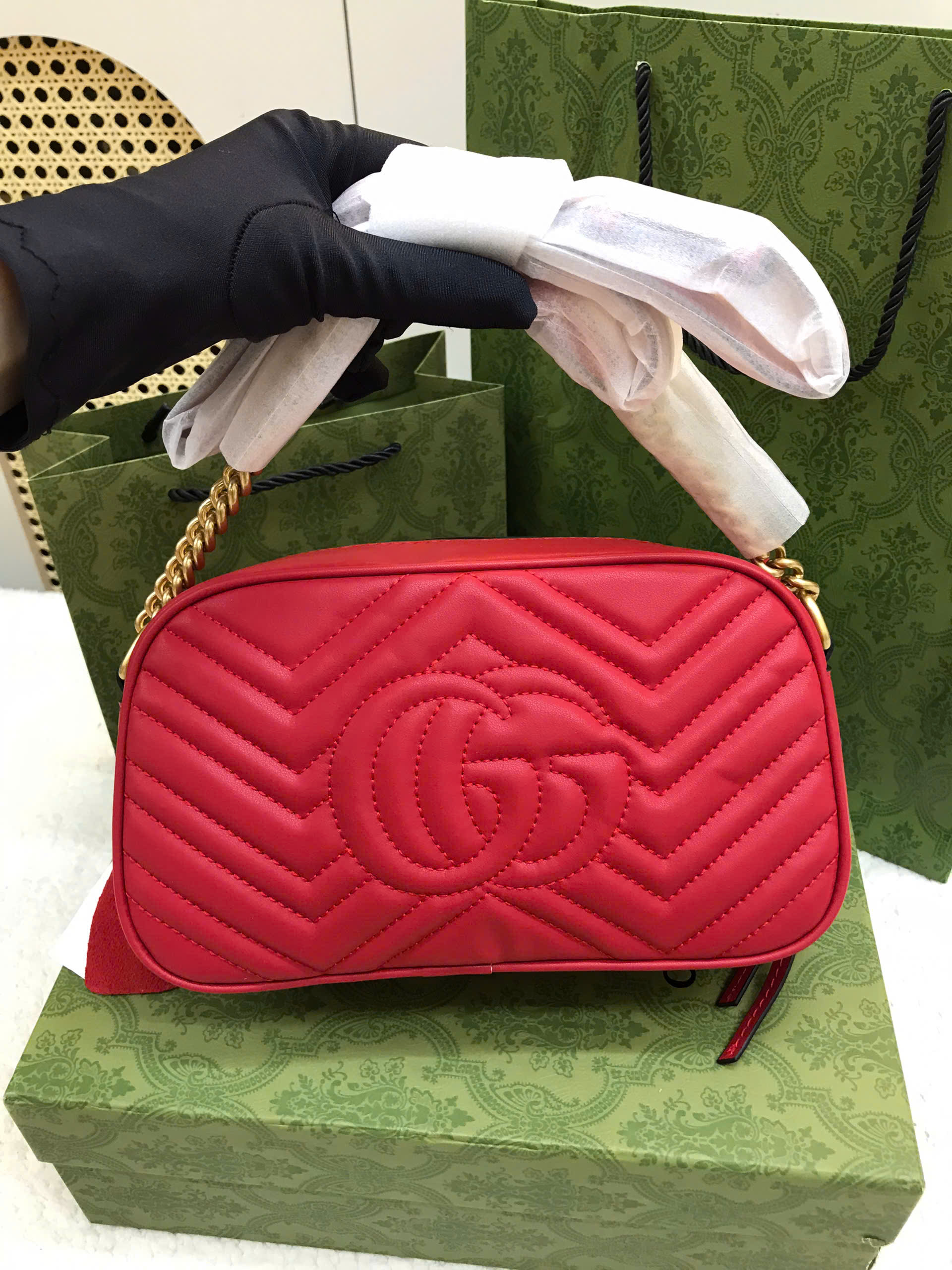 Túi Gucci GG Marmont Red Super Màu Đỏ Size 24cm 447632