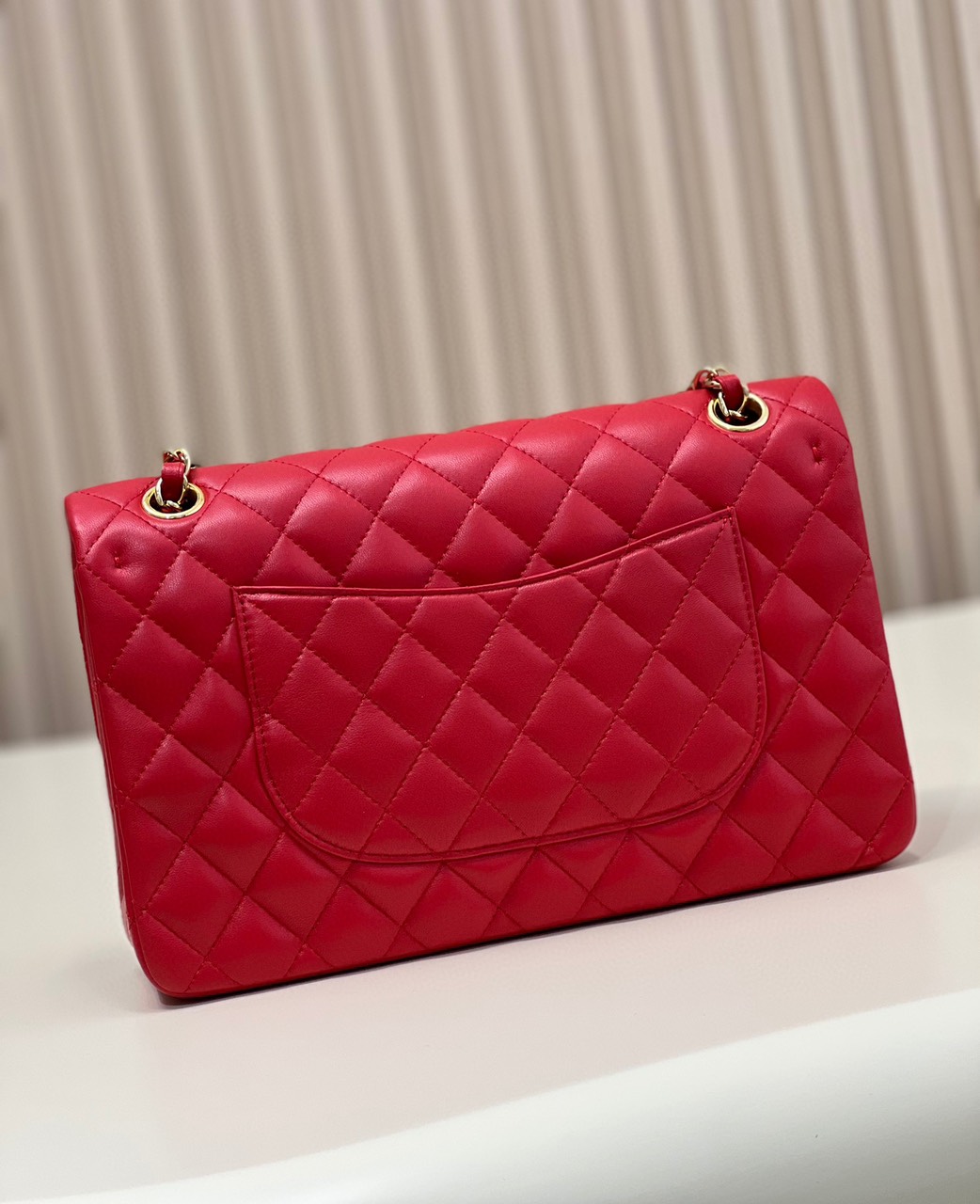 Túi Xách Chanel Siêu Cấp CF Classic Da Lì Màu Đỏ Khóa Vàng Size 26cm 1112