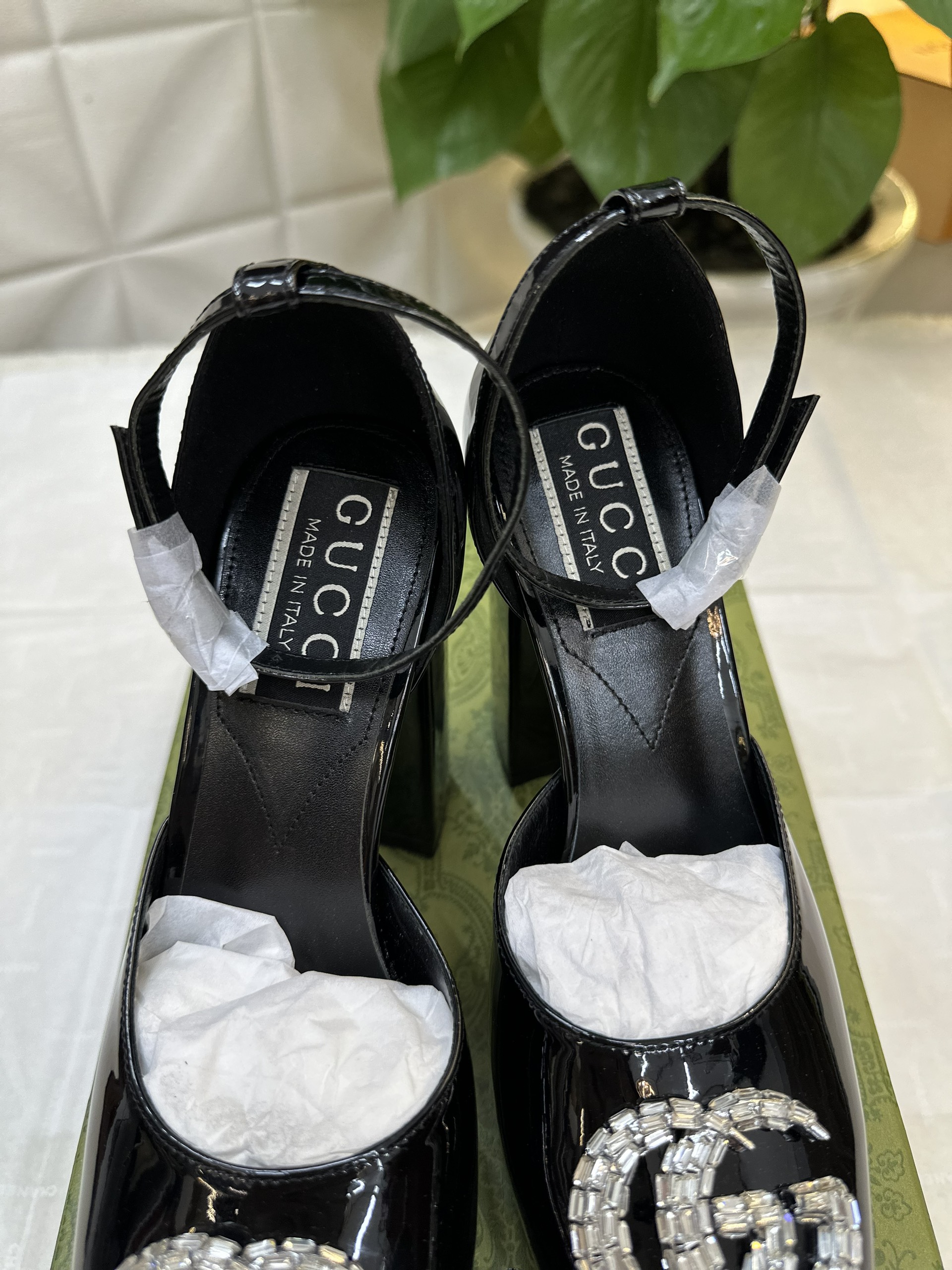 Giày Gucci Womens Platform Pump With Double G Black Siêu Cấp Heels Màu Đen Size 36