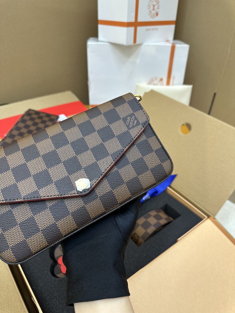 Túi Xách LV Félicie Pochette Super Màu Nâu Size 21cm Fullbox