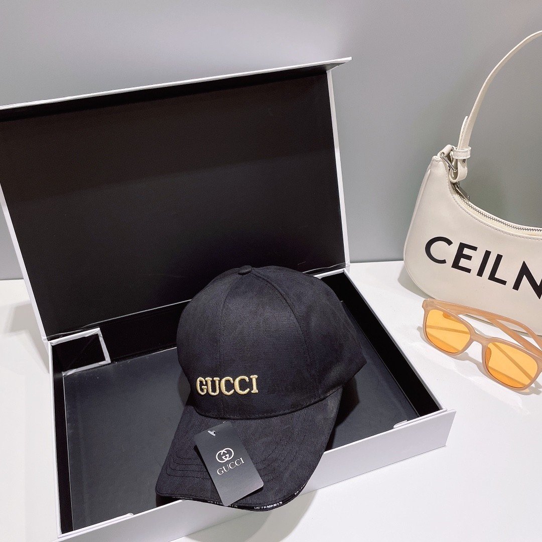 Nón Gucci Lưỡi Trai Siêu Cấp Màu Đen Loang Full Box