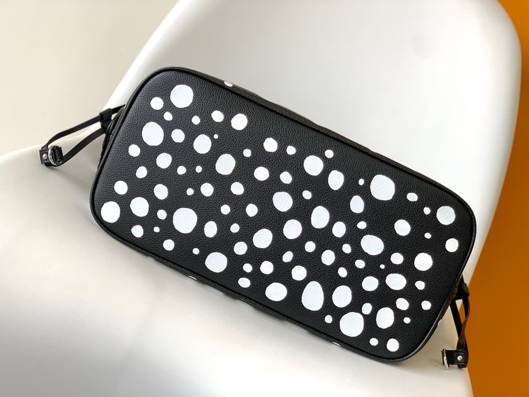 Túi Xách LV Neverfull Yayoi Kusama Siêu Cấp Chấm Bi Trắng Đen M46390