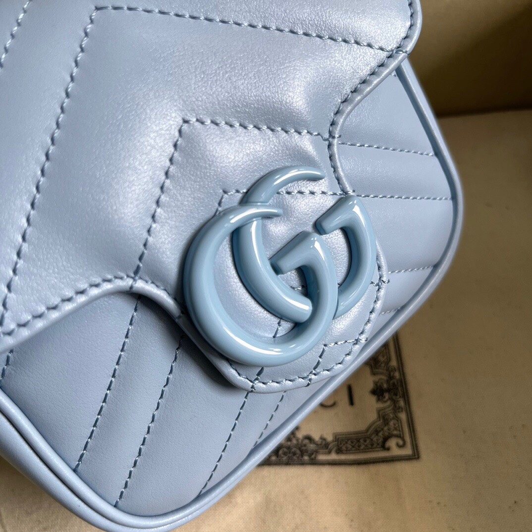 Túi Xách Gucci Marmont Siêu Cấp Màu Xanh Size 12cm 739599