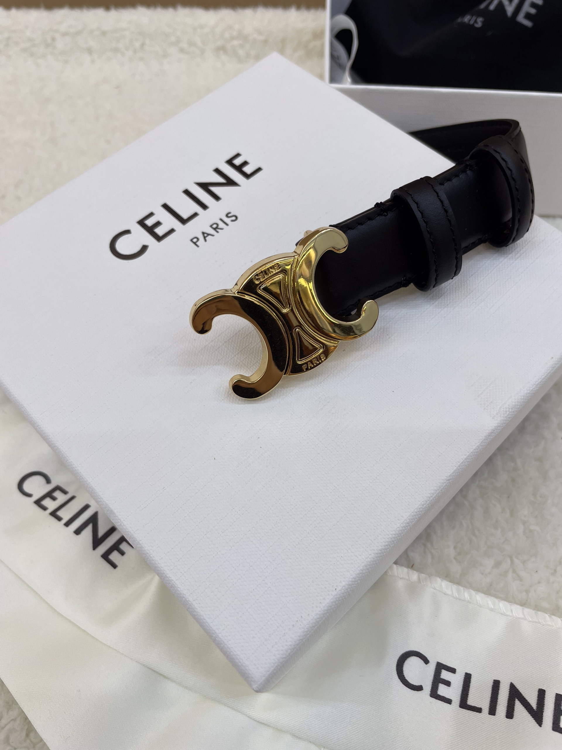 Thắt Lưng Celine Siêu Cấp Màu Đen Bảng 2cm
