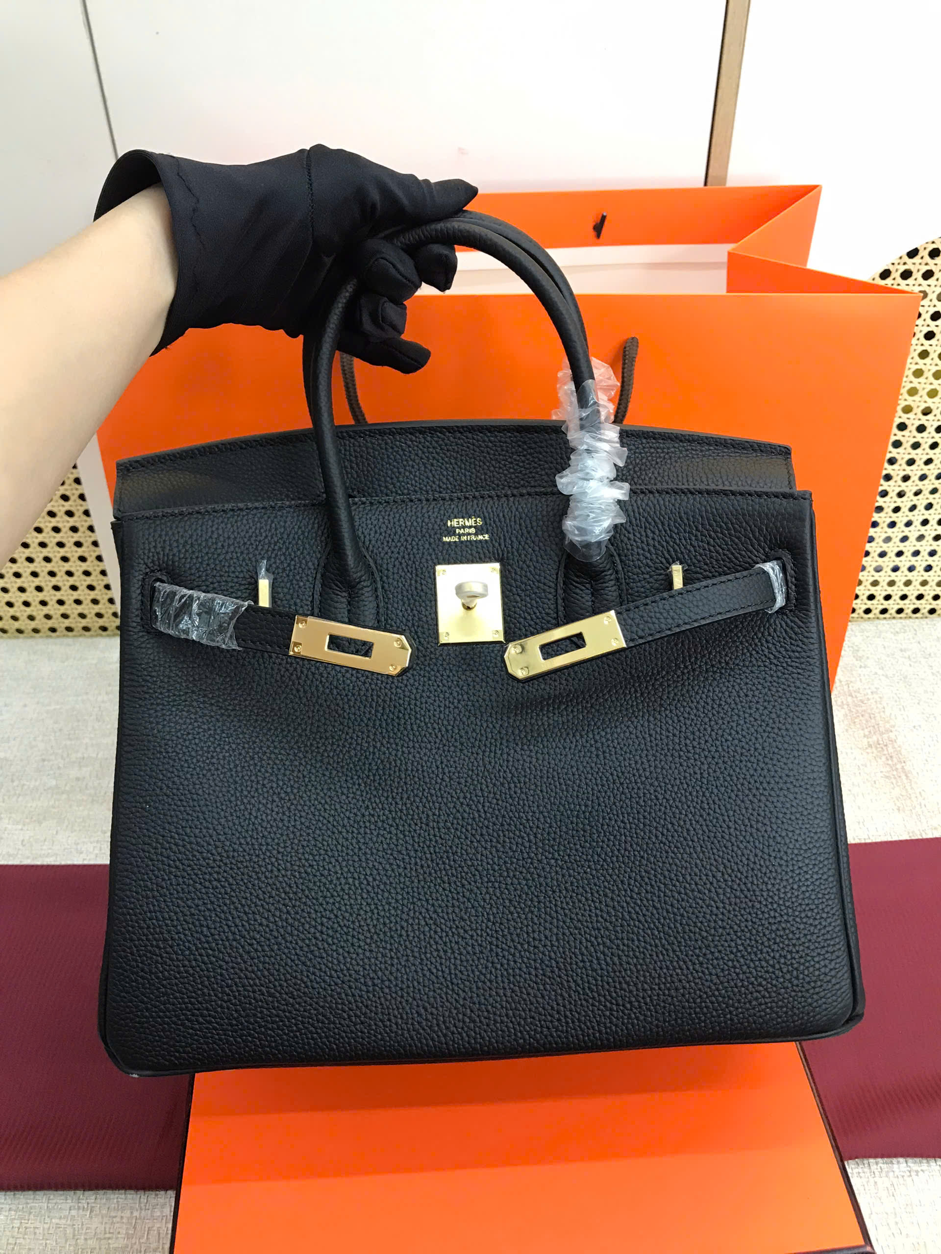 Túi Hermes Birkin Super Màu Đen Lót Hồng Size 30cm