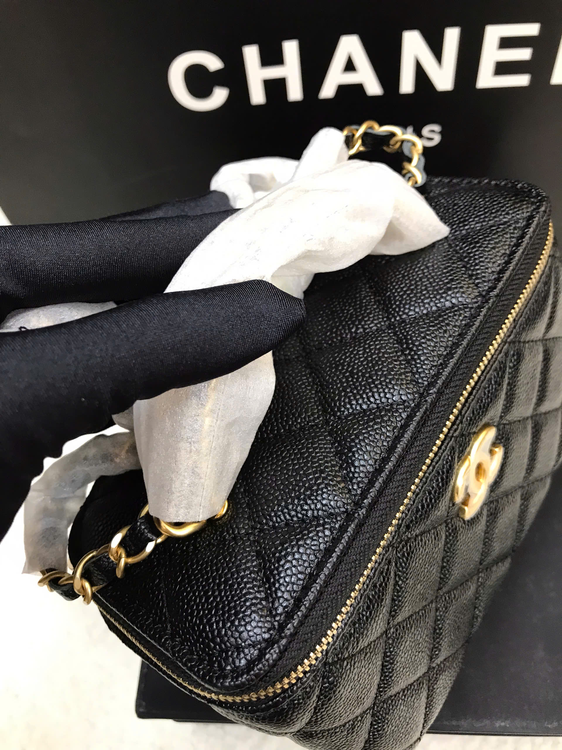 Túi Chanel Vanity Handle Siêu Cấp Màu Đen Size 20cm