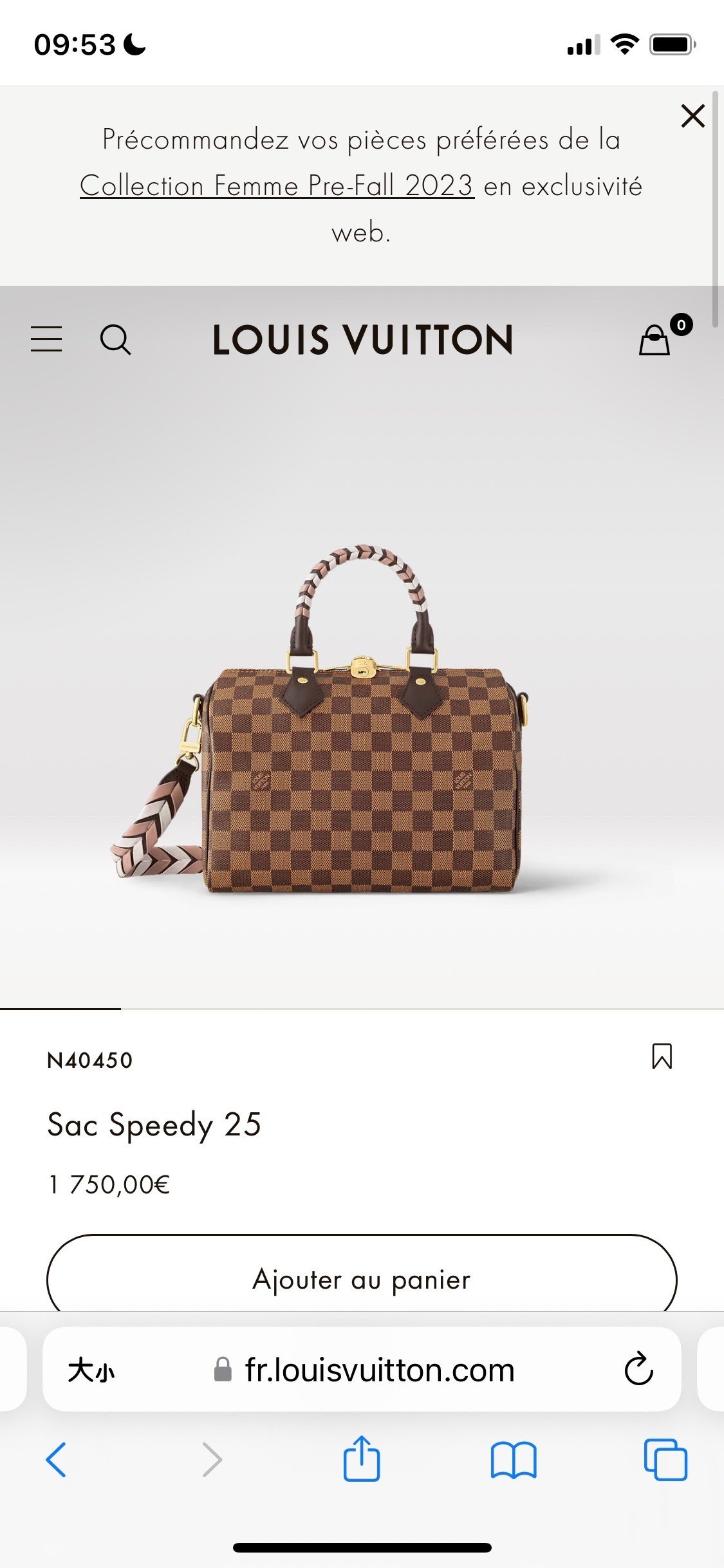 Túi Xách LV Speedy 25 Siêu Cấp Dây Toron Size 25cm N40450