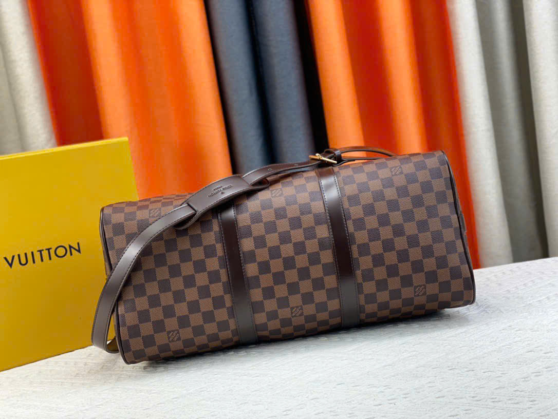 Túi Du Lịch LV Keepall Damier Graphite Ô Nâu Size 50cm N41414