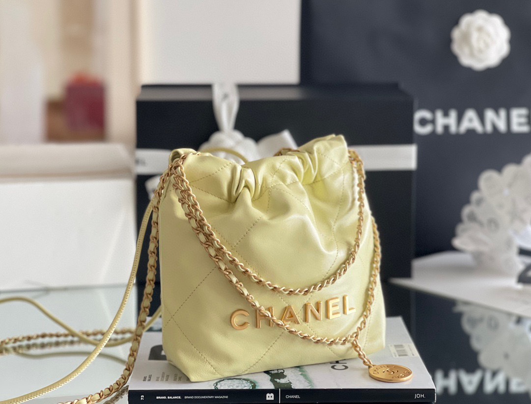 Túi Chanel Shiny Calfskin Gold Tone Metal %&&&%Light Yellow%&&&% Vip AS3980