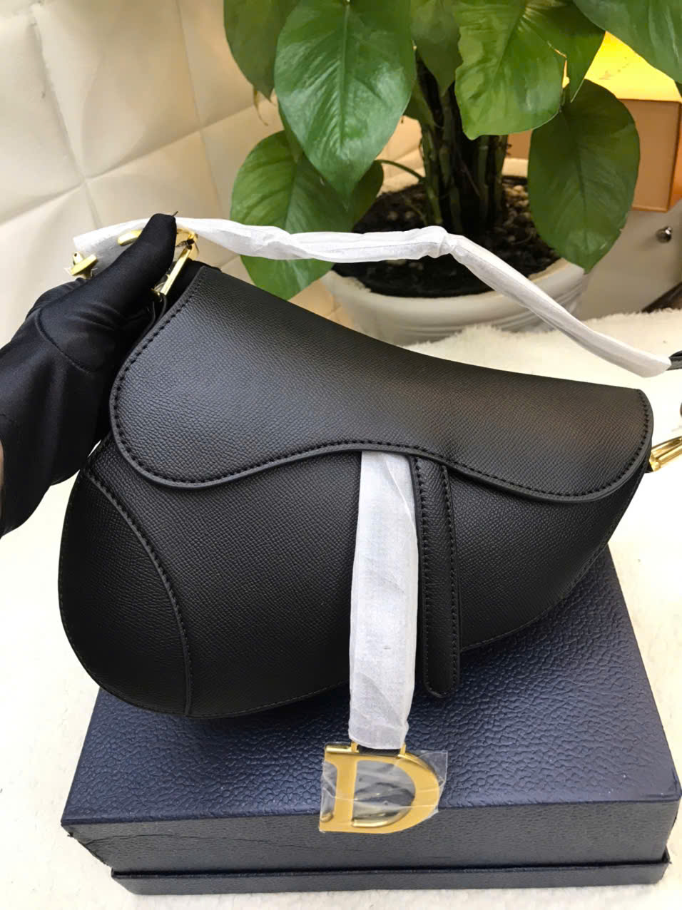 Túi Dior Saddle Bag With Strap Super Màu Đen Size 25.5cm