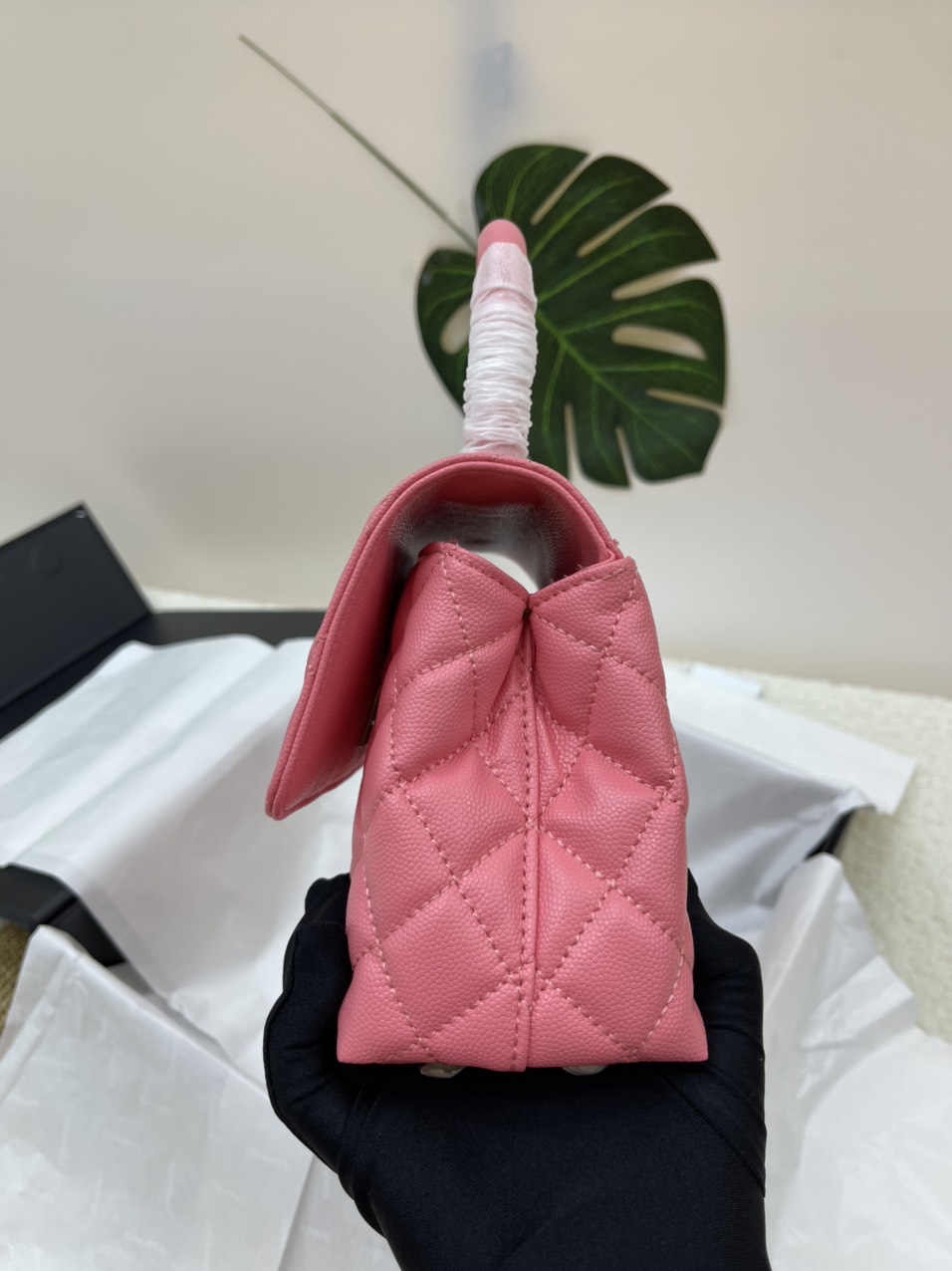 Túi Xách Chanel Coco Khóa Bạc Super Màu Hồng Size 23cm
