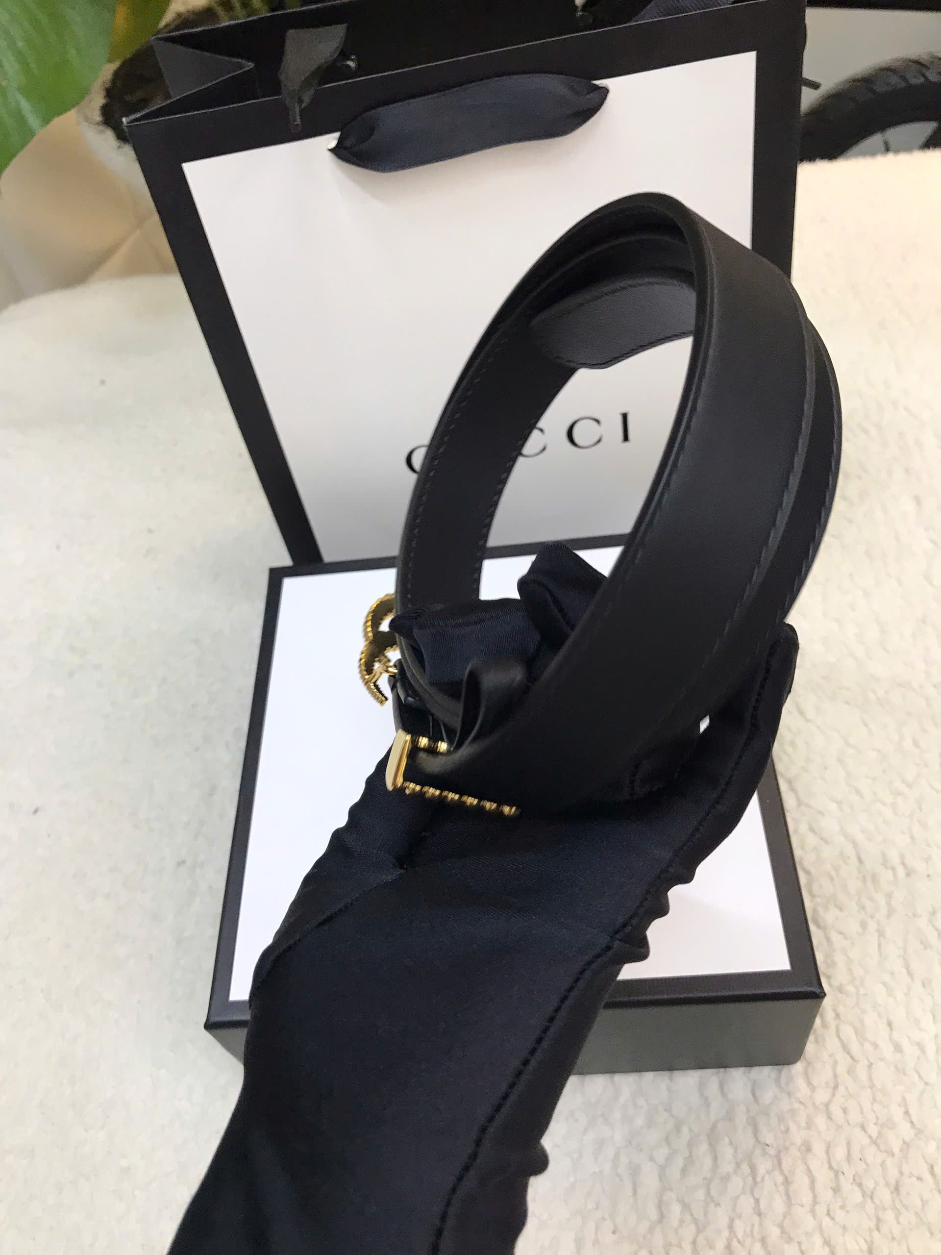 Thắt Lưng Gucci Black Leather Torchon Double G Buckle Belt Siêu Cấp 90-105cm