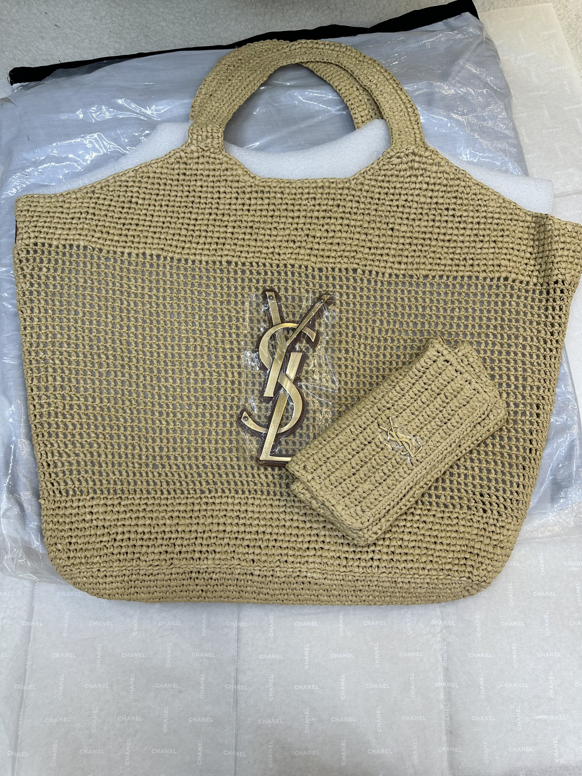 Túi YSL Icare In Raffia Vip Màu Vàng Size 58cm