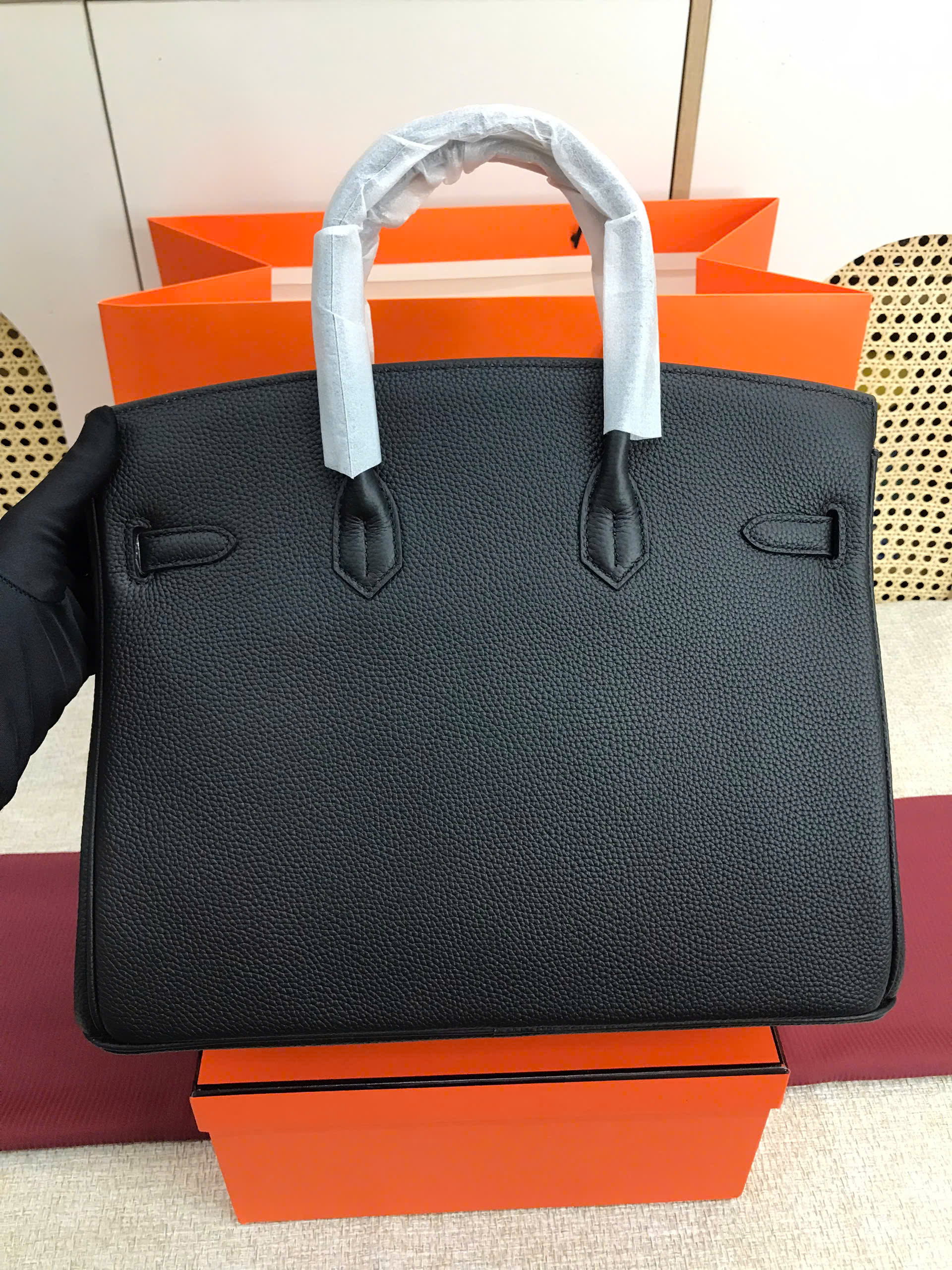 Túi Hermes Birkin Super Màu Đen Lót Hồng Size 35cm