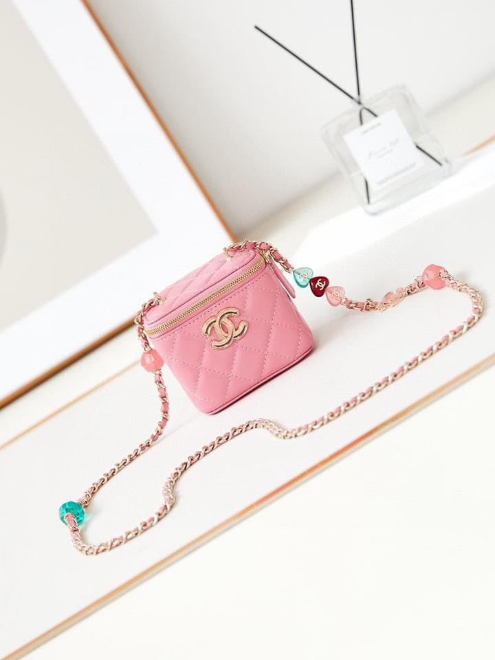 Túi Chanel Vanity Mini Pink Siêu Cấp Màu Hồng