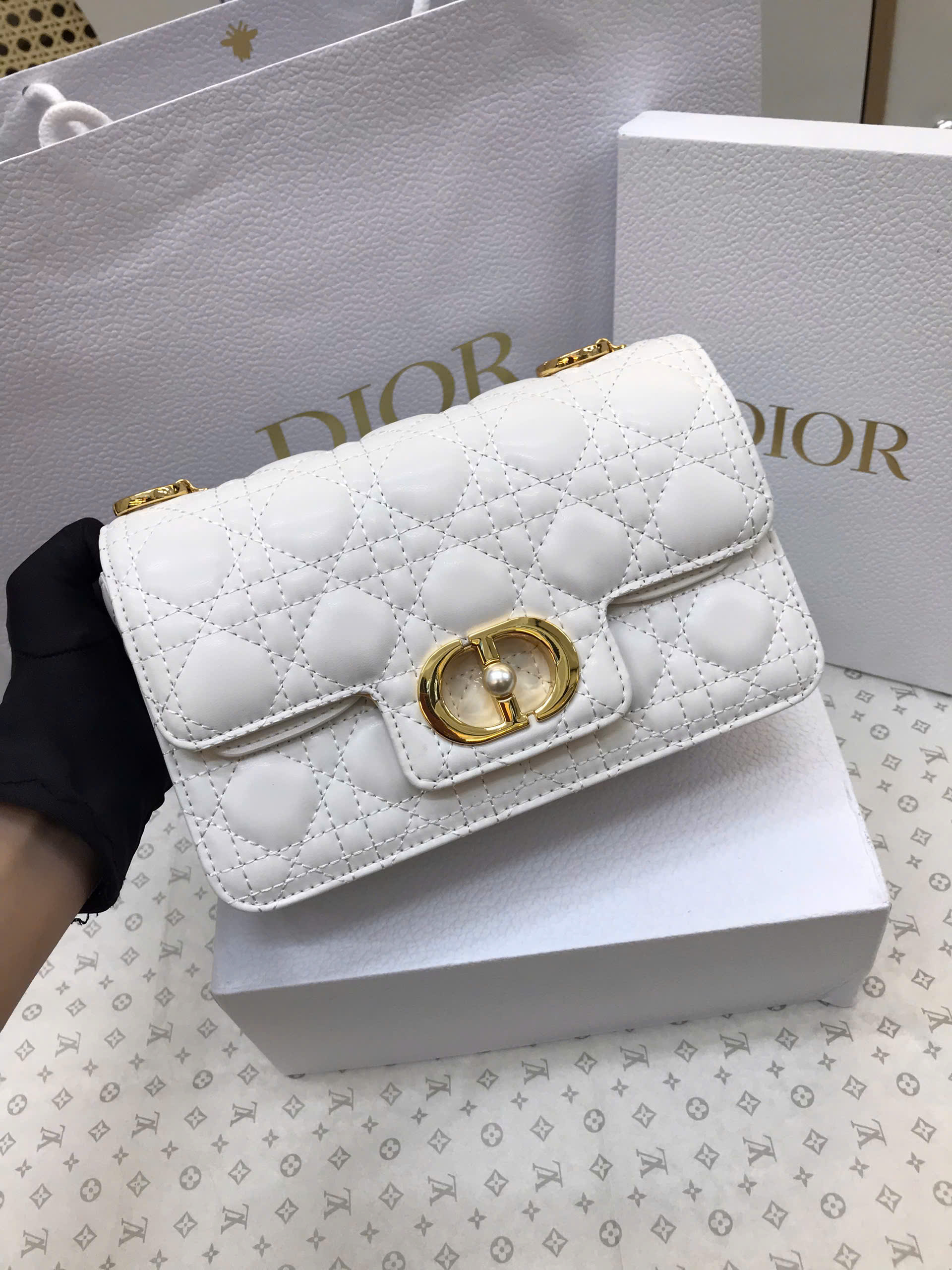 Túi Dior Small Dior Jolie Top Handle Bag Super Màu Trắng Size 22cm