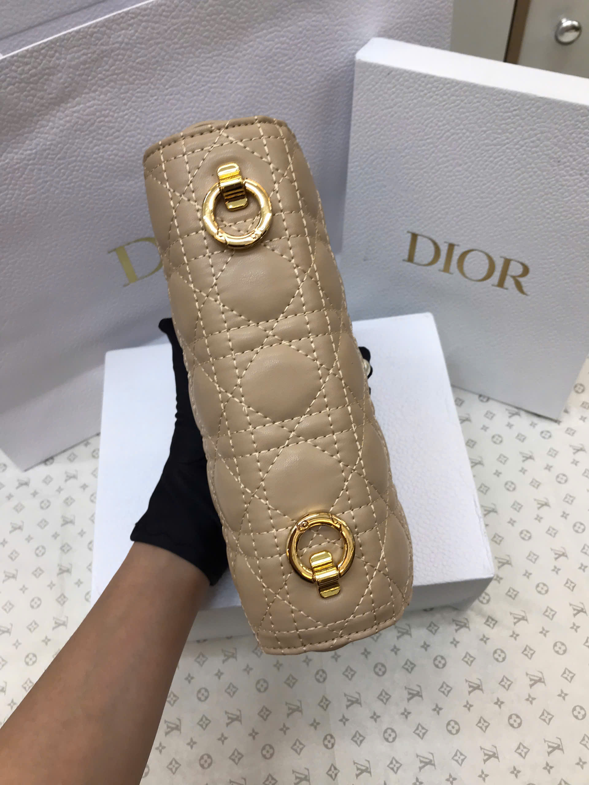 Túi Dior Small Dior Jolie Top Handle Bag Super Màu Be Size 22cm