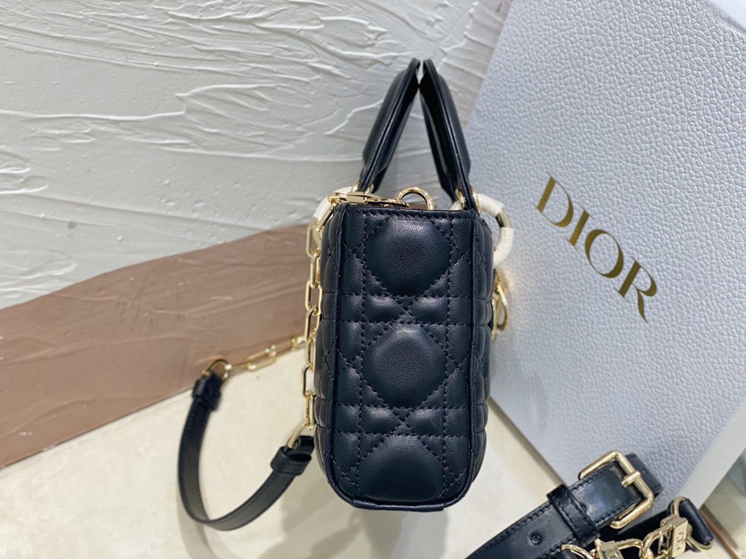 Túi Xách Dior Lady D-Joy Siêu Cấp Màu Đen Size 22cm Da Lì 0540